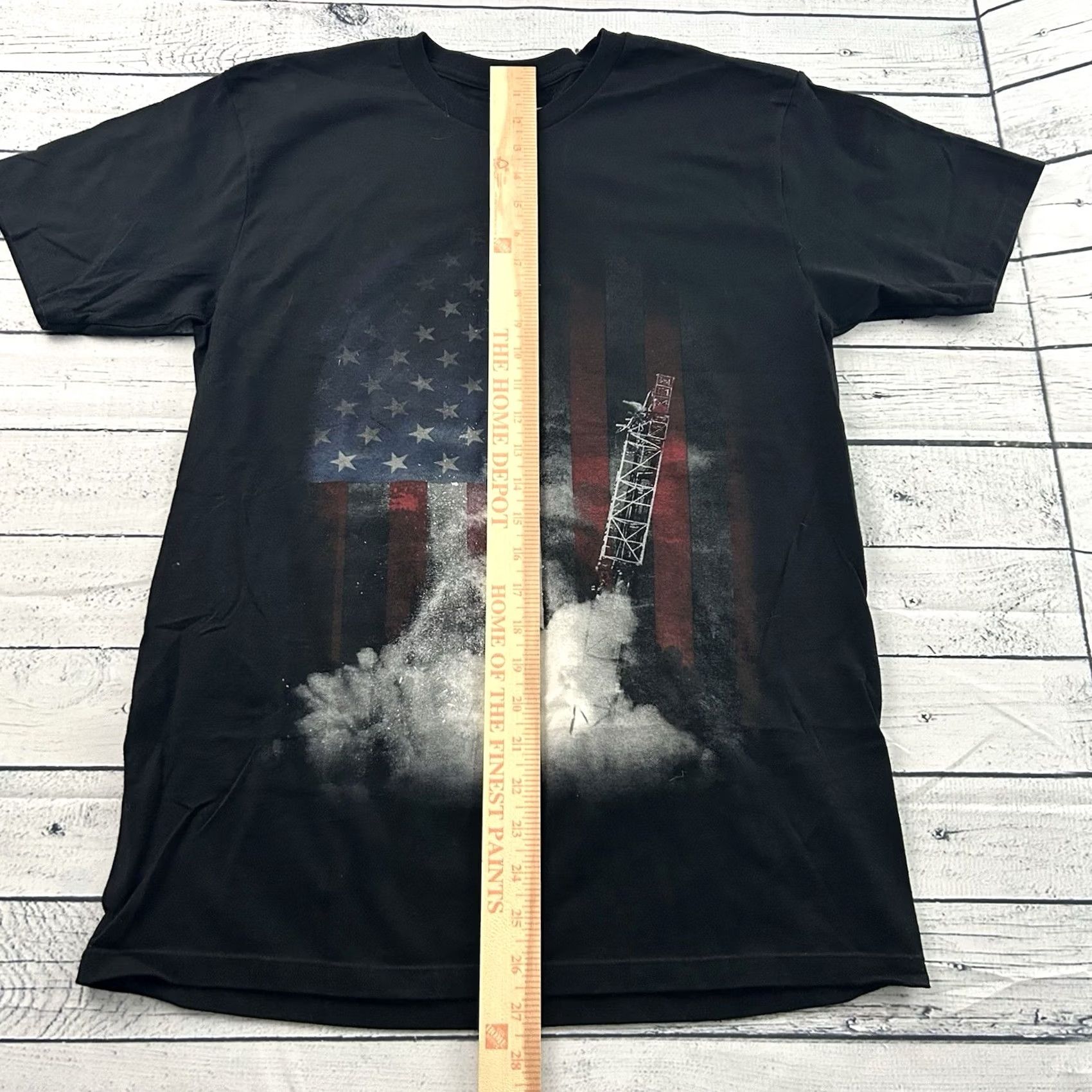 Vintage SpaceX Rocket American Flag Short Sleeve T Shirt Men's M Black Size US M / EU 48-50 / 2 - 2 Thumbnail