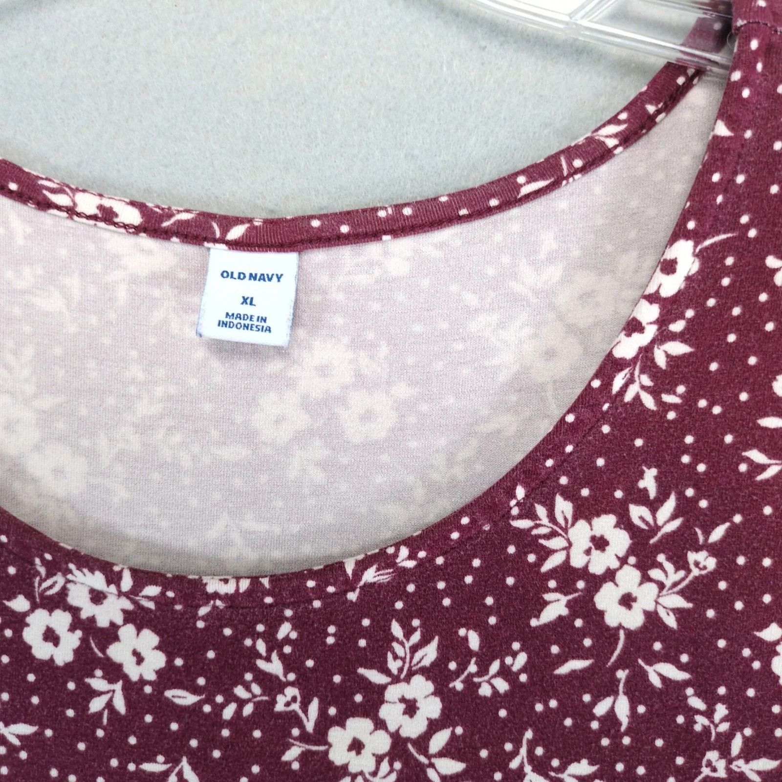 Old Navy Old Navy Burgundy Floral Tank Dress Sz XL Stretch Flowy Size XL / US 12-14 / IT 48-50 - 3 Thumbnail