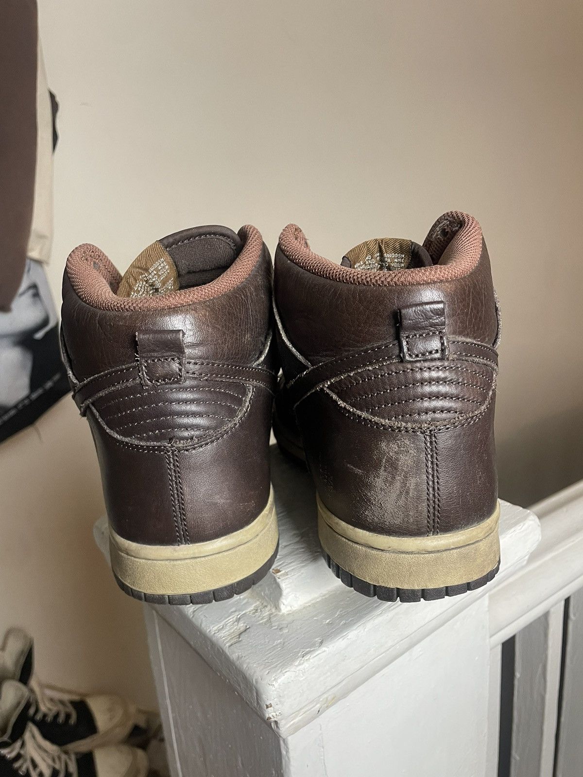 Nike Nike Dunk Hi Premium Brown Leather Sneakers Size US 8 / EU 41 - 5 Thumbnail