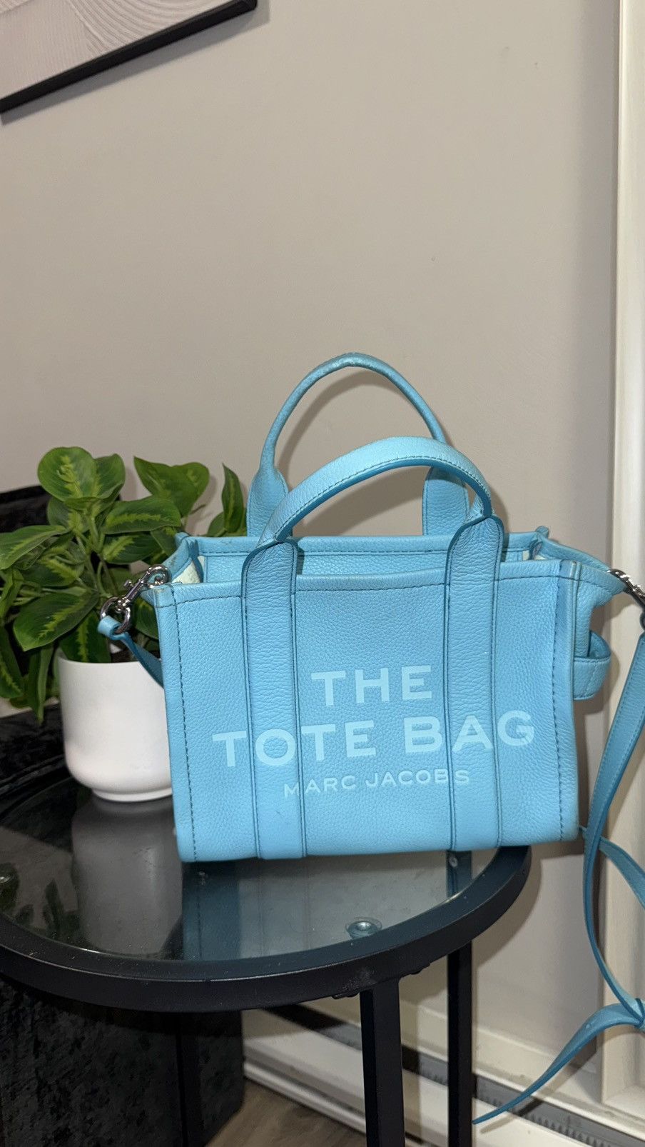 Marc Jacobs Marc Jacobs Small Leather Tote Bag Pool Blue Size ONE SIZE - 1 Thumbnail