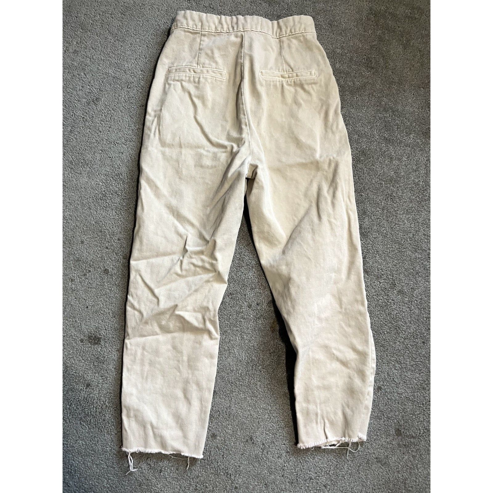 Zara Zara Beiges Chino Pants Womens 24 Slim Tapered Twill Pocket Flat Front Button Zip M/W Girls Size 42" / US 20 - 3 Thumbnail