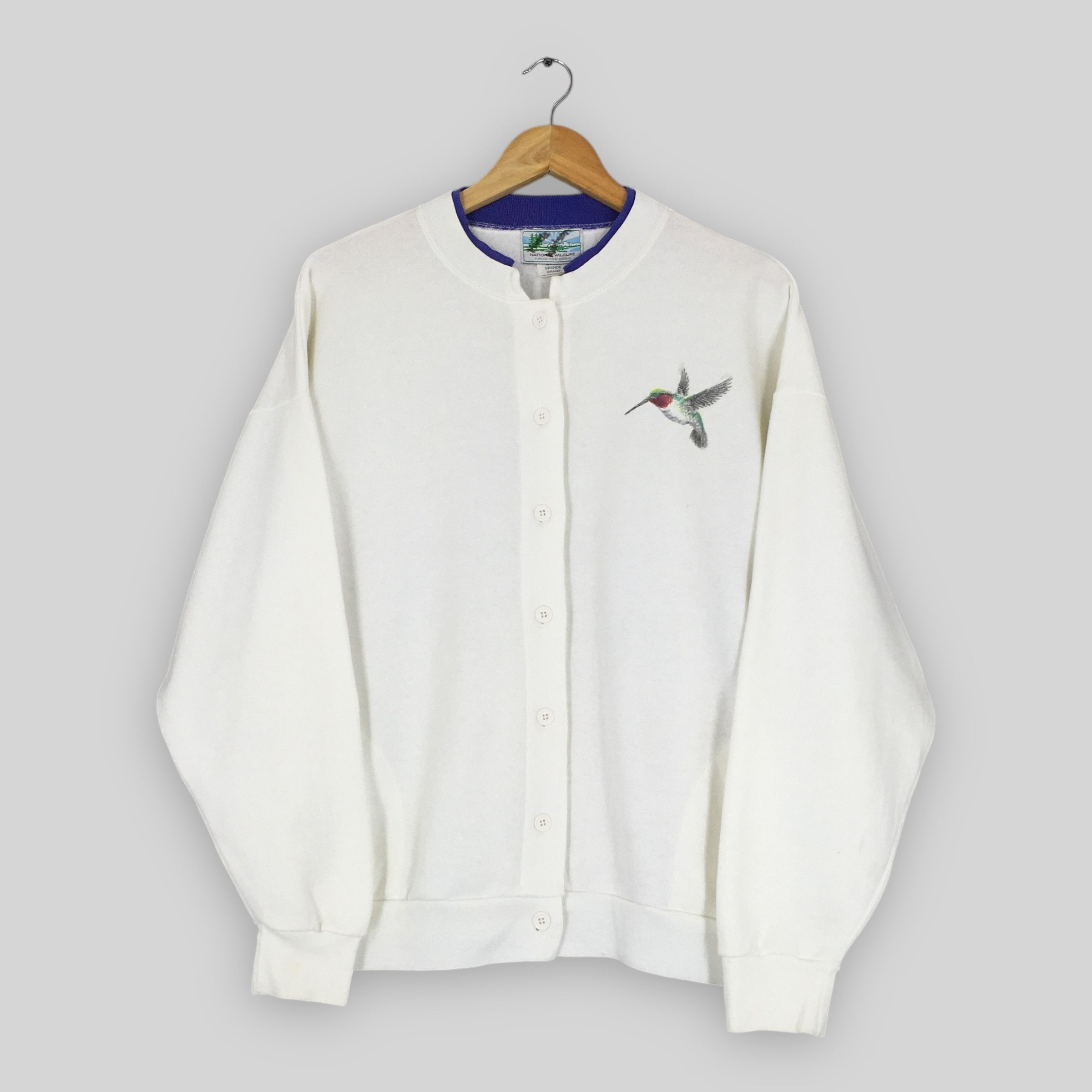 Habitat Vintage 90s Morning Sun Whitton Art Button Sweatshirt Large Size US L / EU 52-54 / 3 - 4 Thumbnail