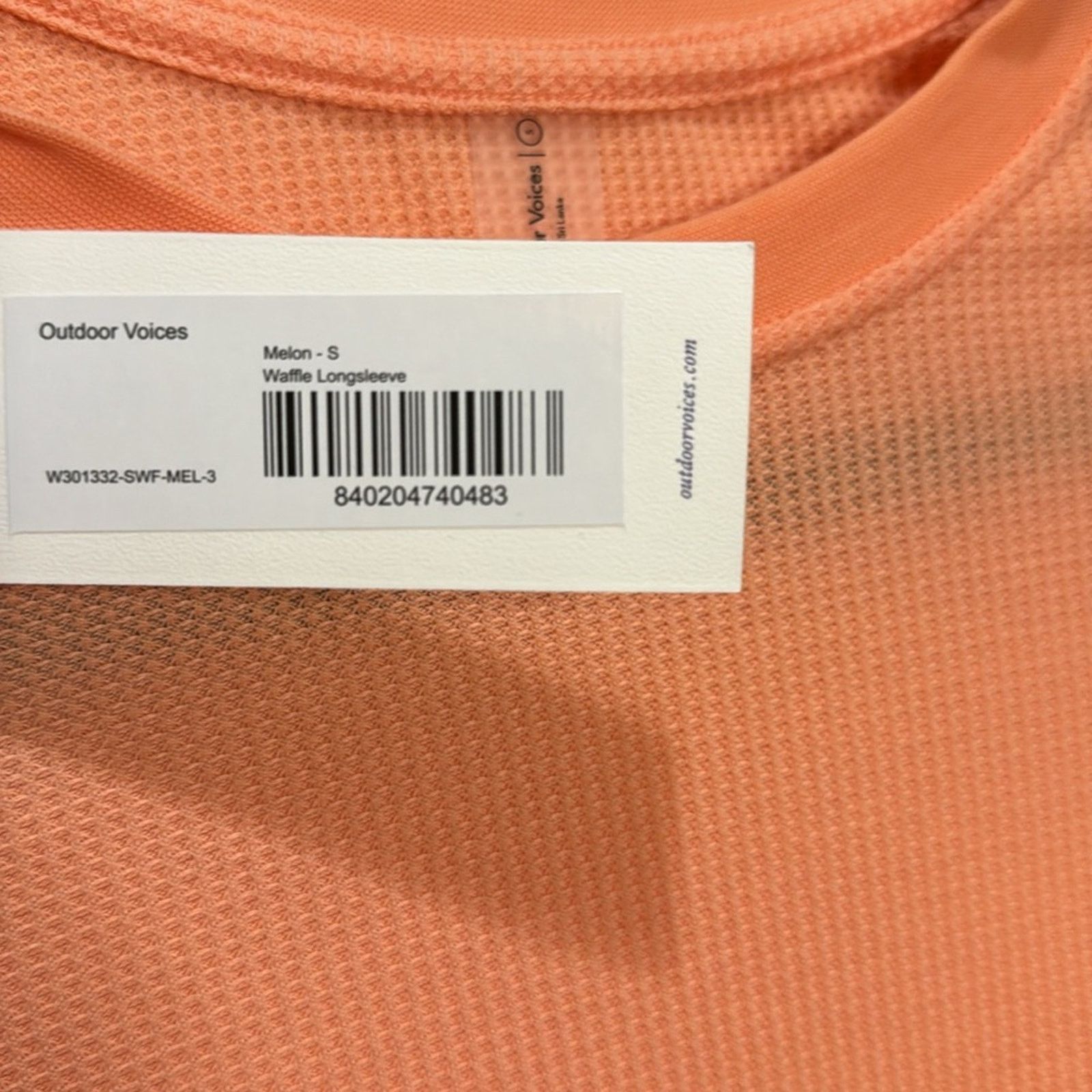Outdoor Voices Outdoor Voices FastTrack Waffle Longsleeve - Melon Size S Size S / US 4 / IT 40 - 4 Thumbnail