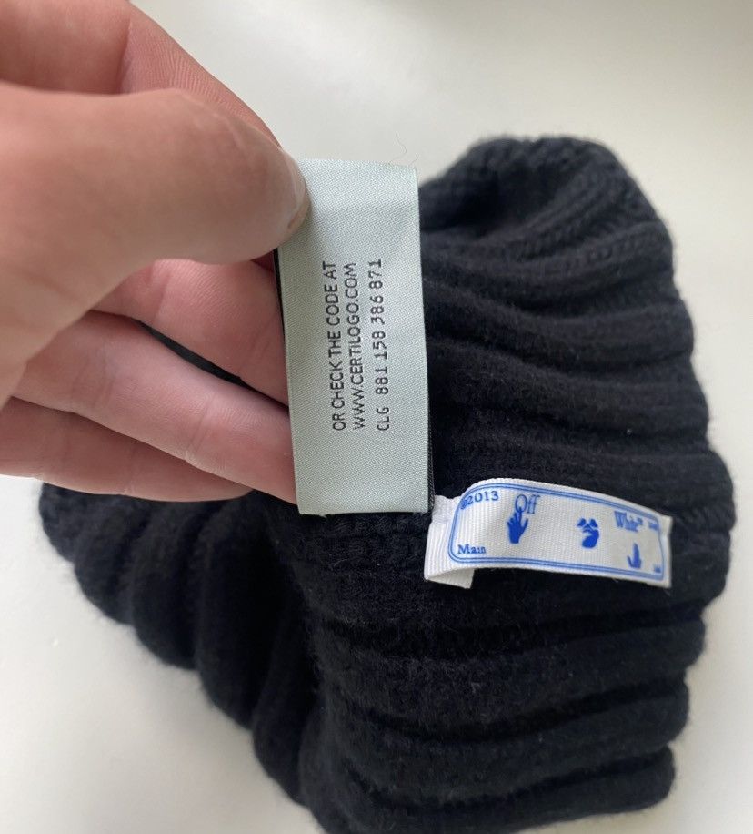 Off-White Off-White chunky logo beanie hat military black Size ONE SIZE - 4 Thumbnail
