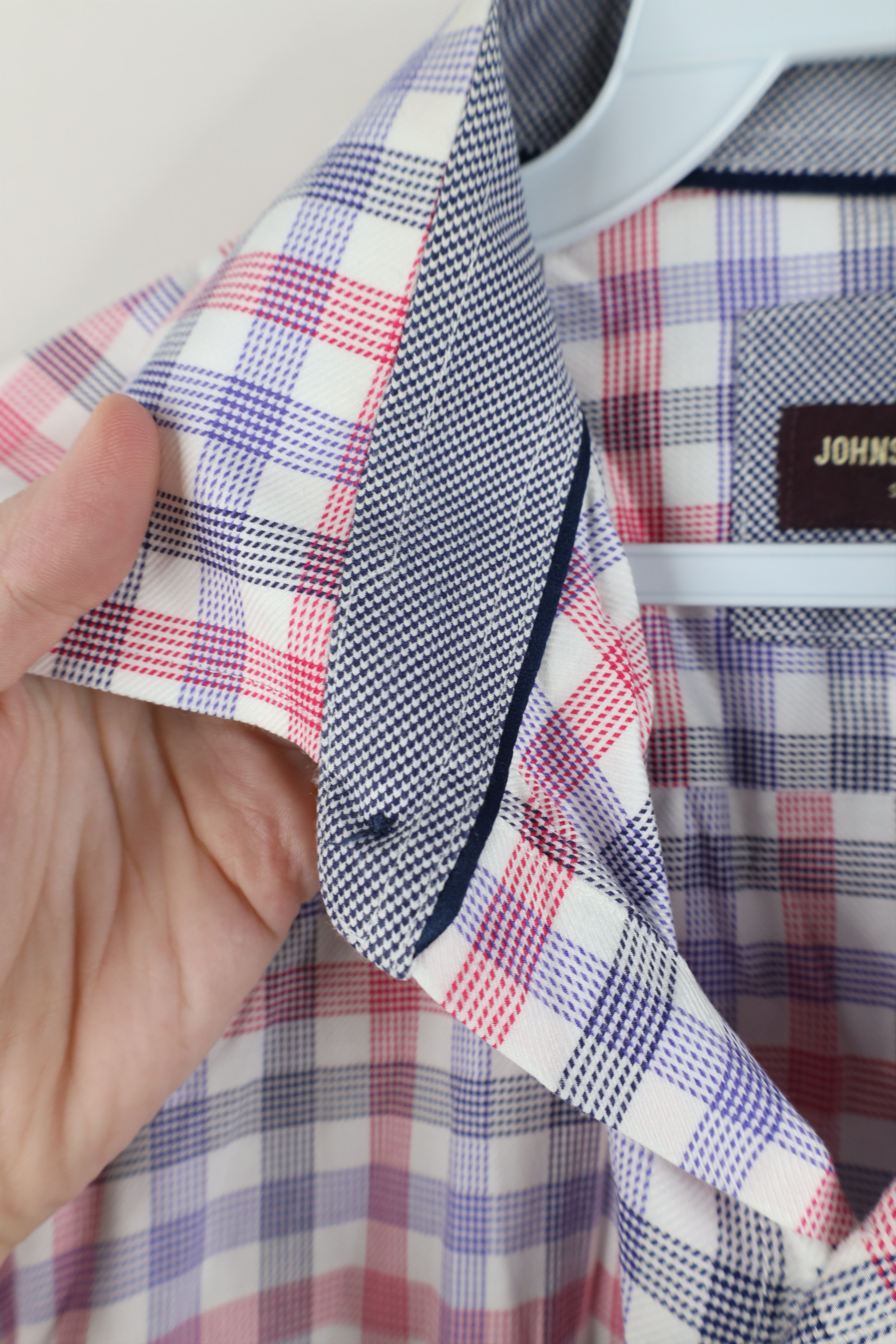 Johnston & Murphy Johnston & Murphy Checkered Collared Button Shirt Cotton Size US XL / EU 56 / 4 - 10 Thumbnail