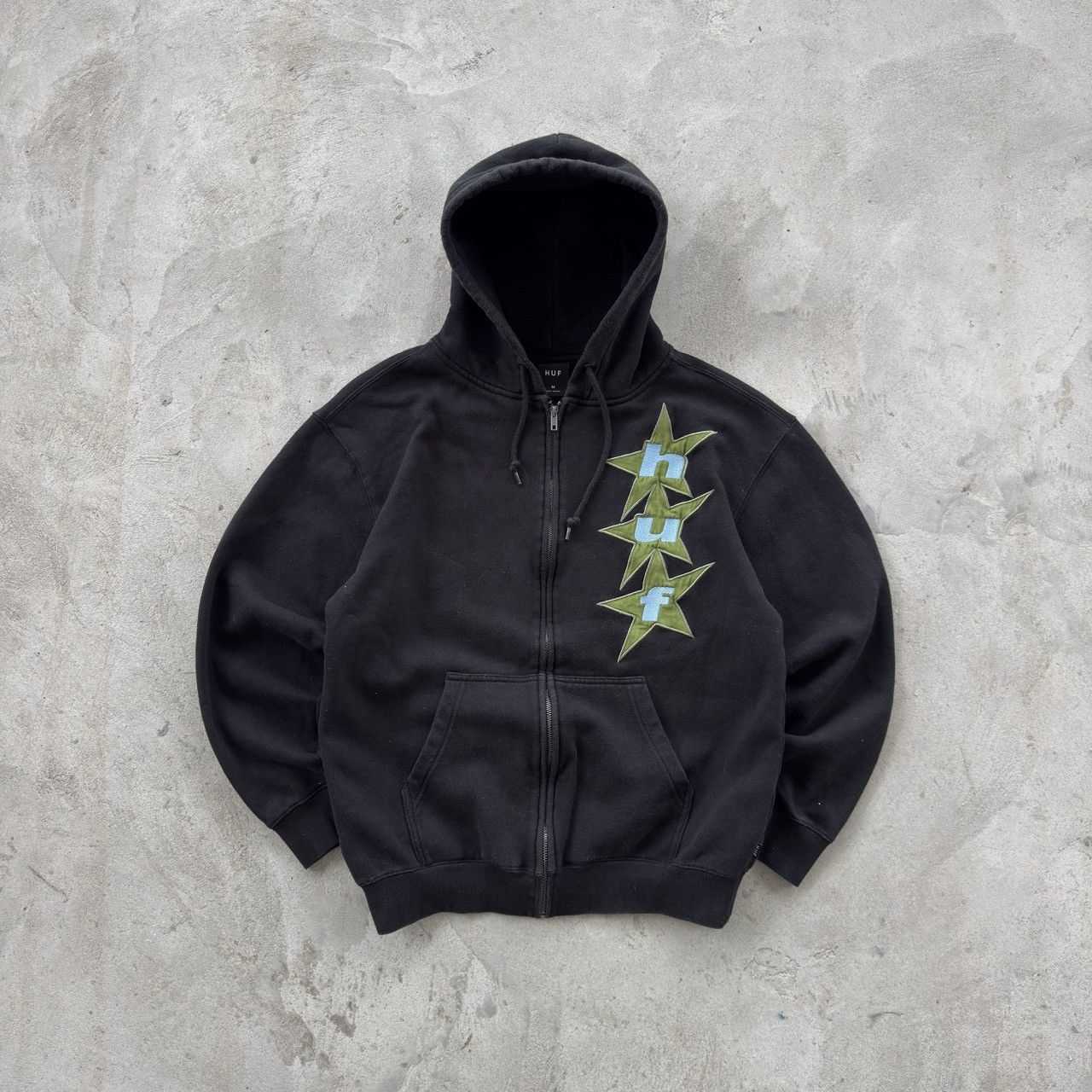 Huf Vintage 90s Huf Full Zip Hooded Sweatshirt Size US M / EU 48-50 / 2 - 1 Thumbnail