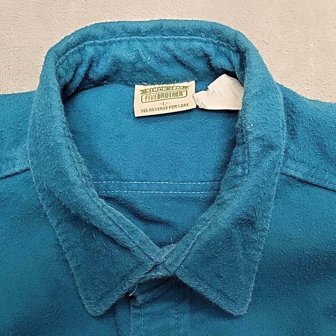 Vintage VINTAGE Five Brothers Chamois Shirt Men L Teal Long Sleeve Flannel Made in USA Size US L / EU 52-54 / 3 - 2 Thumbnail