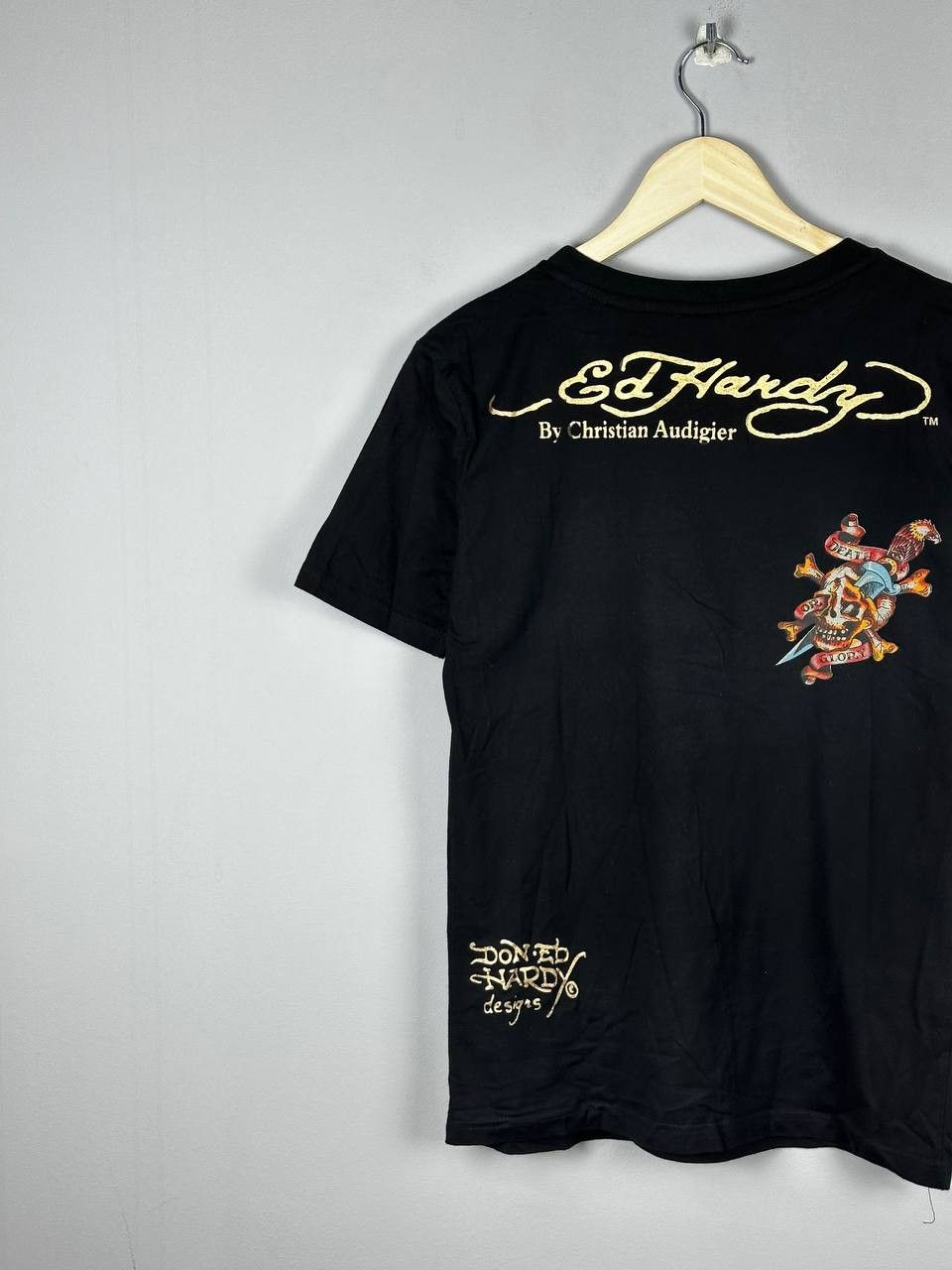 Ed Hardy Crazy Y2K Ed Hardy T-Shirt Effected Japan Rhinestones Style Size L / US 10 / IT 46 - 9 Thumbnail