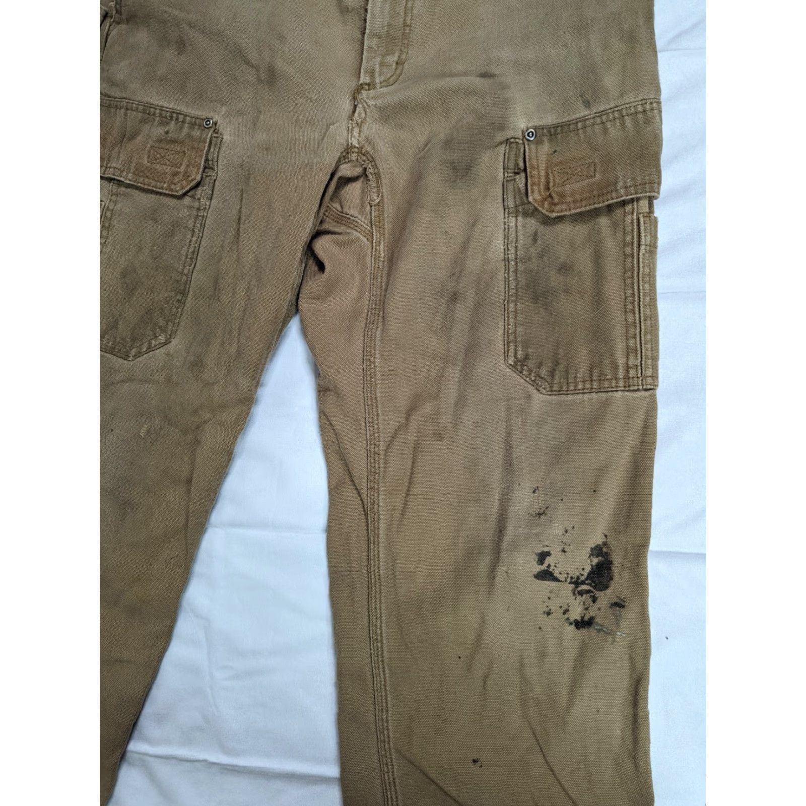 Duluth Trading Company VINTAGE Duluth Trading Co Canvas Cargo Pants Relaxed Mens 36x32 Brown Distressed Work Cargo Pants Mens Brown Canvas Workwear Pants Size US 36 / EU 52 - 3 Thumbnail
