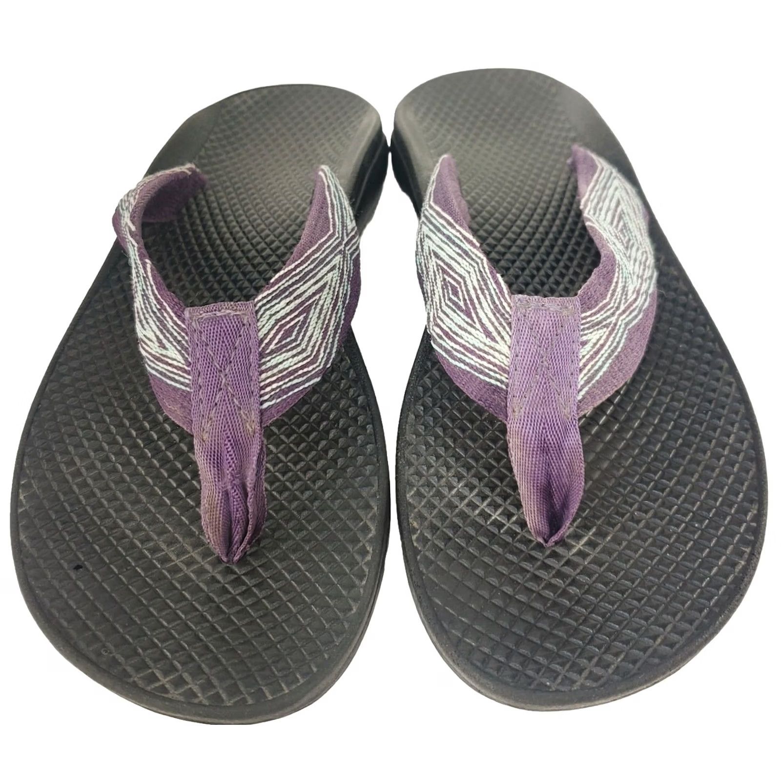 Chaco Chaco Flip Ecotread Sandal Women 6 Purple Teal Geometric Cushy Comfort Summer Shoes Size US 6 / IT 36 - 3 Thumbnail