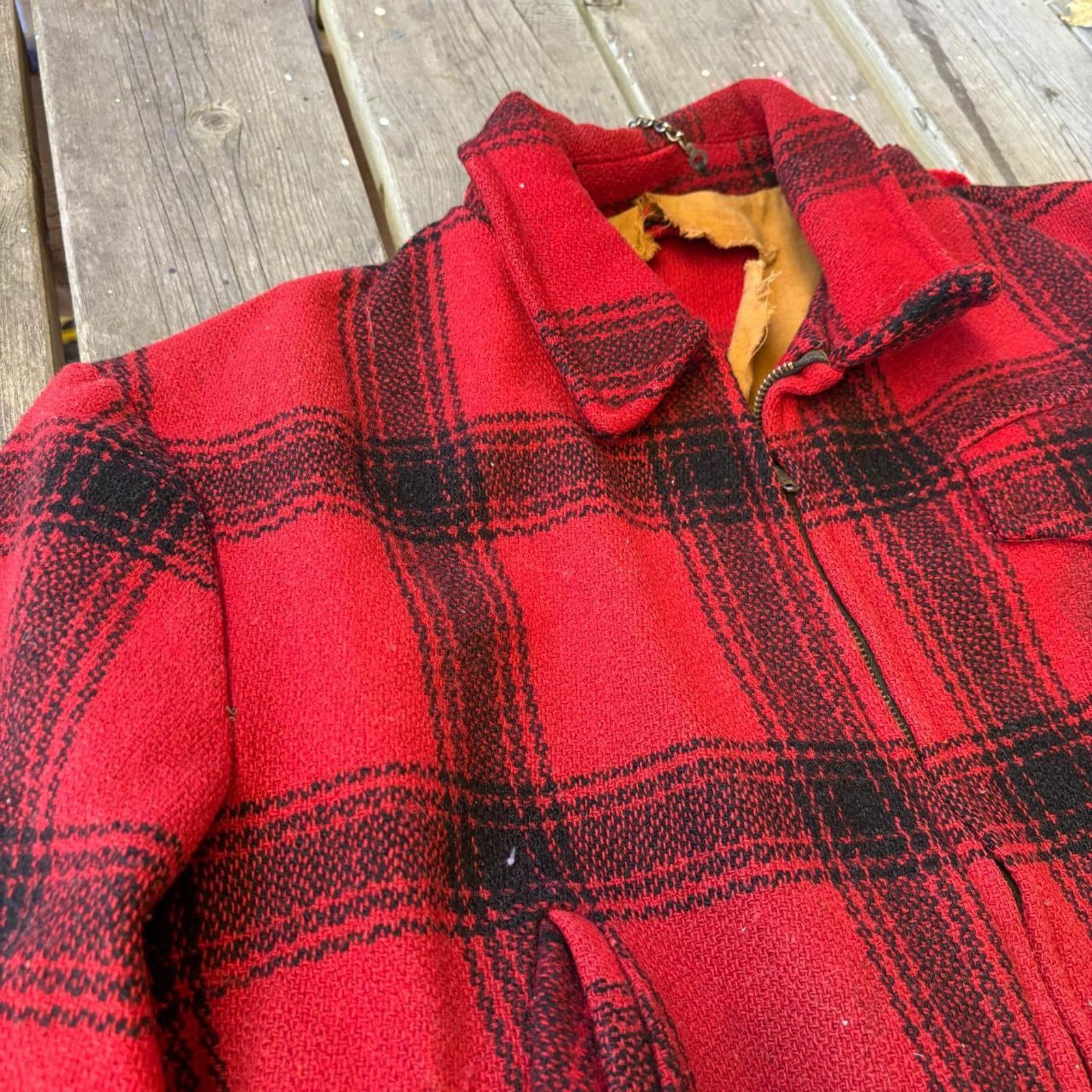 Vintage Vintage 1950s wool plaid mackinaw jacket thrashed Size US XL / EU 56 / 4 - 3 Thumbnail