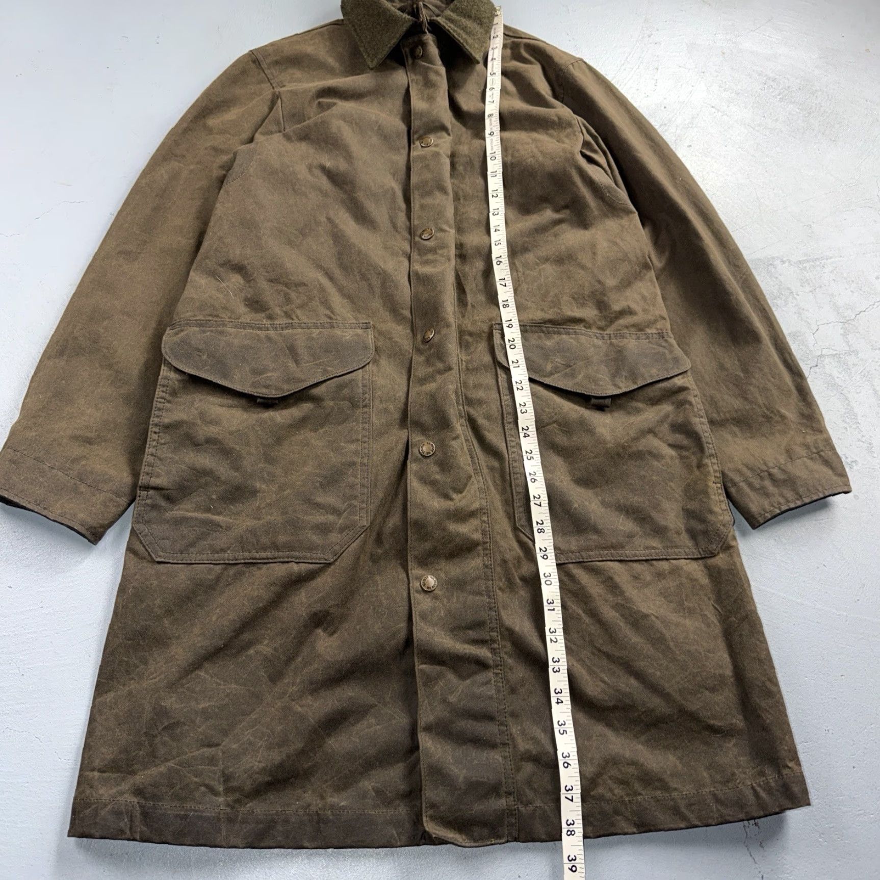 Filson VINTAGE Filson Trench Coat Jacket Waxed Olive Oil Cloth XS Men Army Waxed Mint Condition Size US XS / EU 42 / 0 - 4 Thumbnail