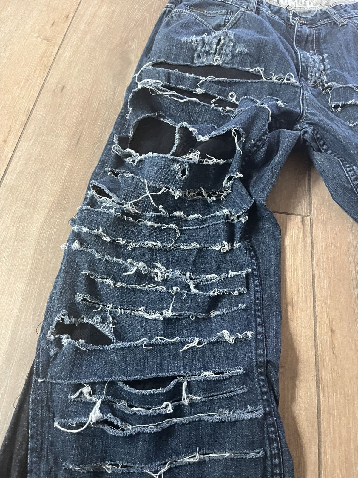 Designer × Japanese Brand baggy fit ECKO flared slit jeans Size US 36 / EU 52 - 2 Thumbnail