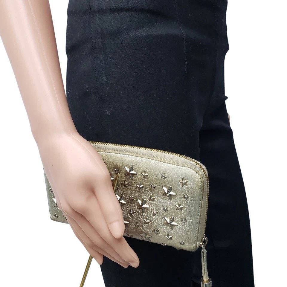 Jimmy Choo JIMMY CHOO Filipa Star Studded Wallet Leather Rhinestone Size ONE SIZE - 2 Thumbnail