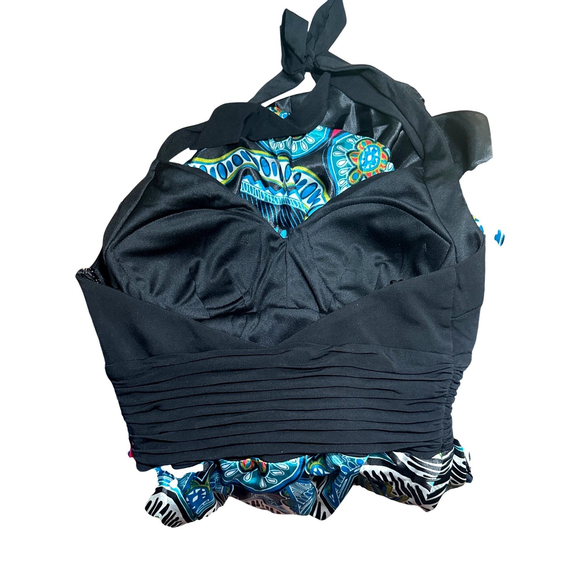 Other Signature by Sangria Size Small Black Blue Halter Dress Hand Size S / US 4 / IT 40 - 10 Thumbnail