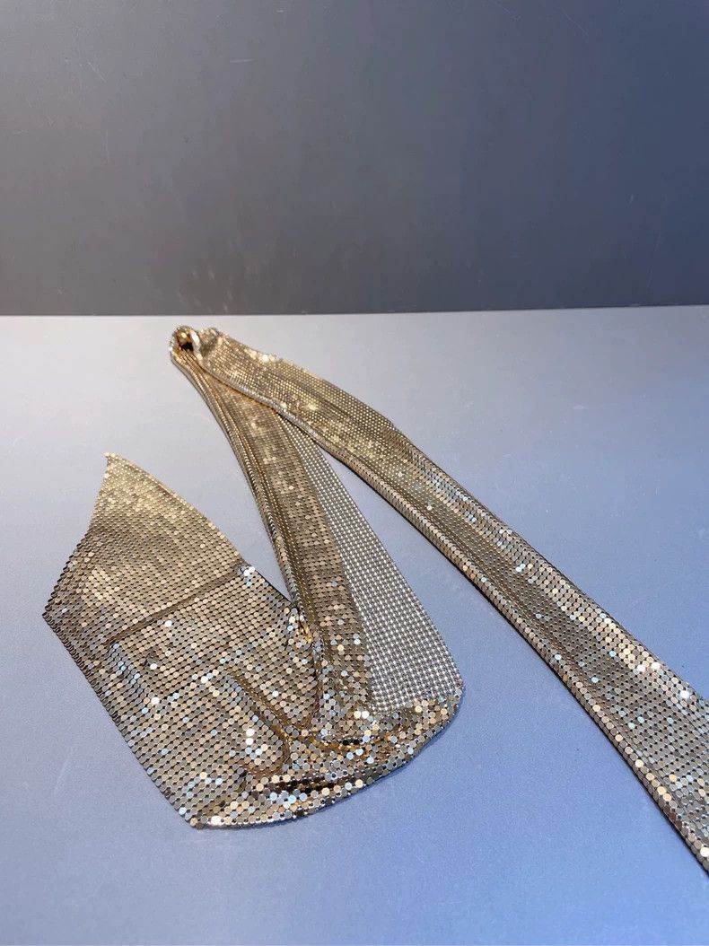 Saint Laurent Paris Saint Laurent Paris Metal ornament gold foil scarf Size ONE SIZE - 8 Thumbnail