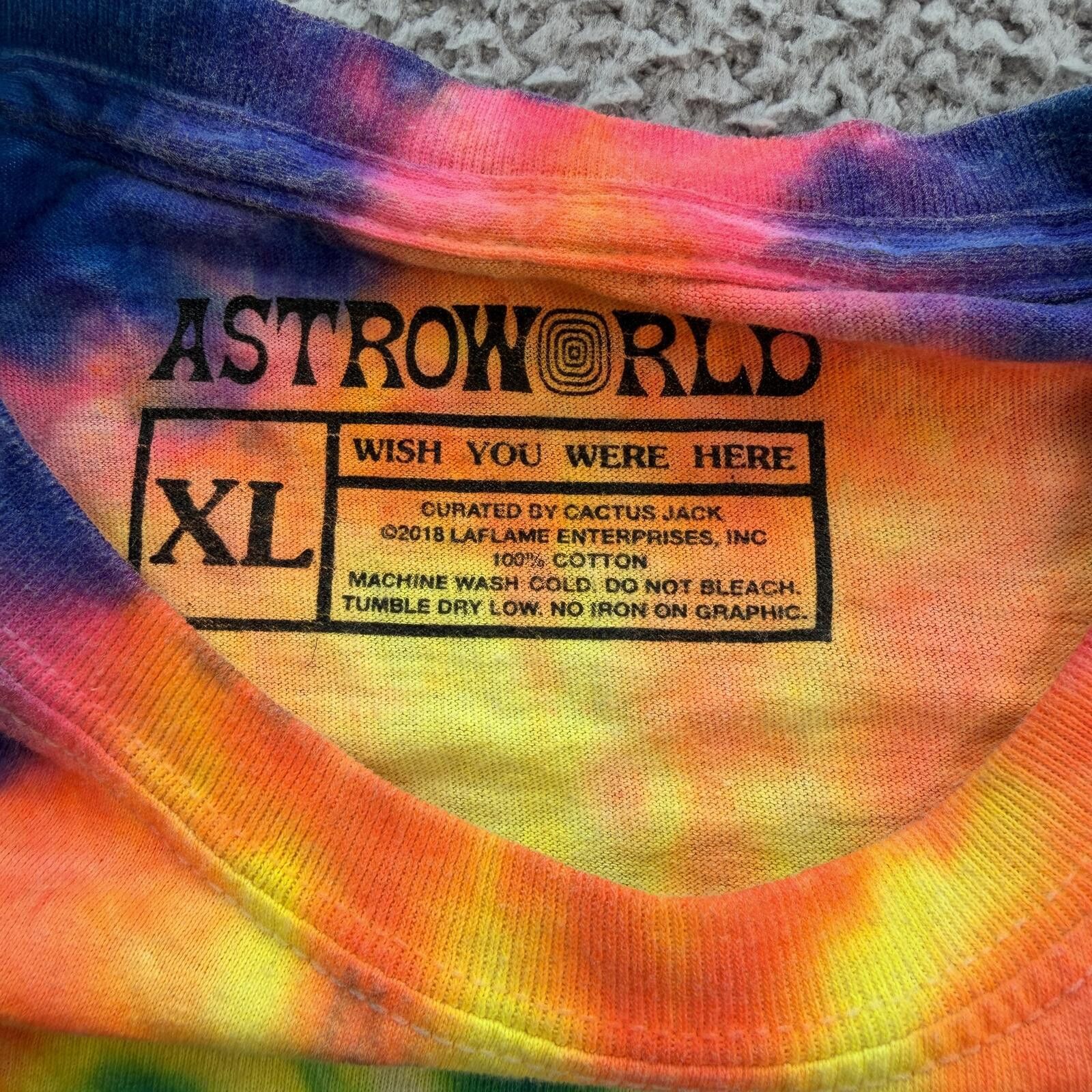 Other Travis Scott Astroworld Wish You Were Here Tie Dye T Shirt Size US XL / EU 56 / 4 - 4 Thumbnail