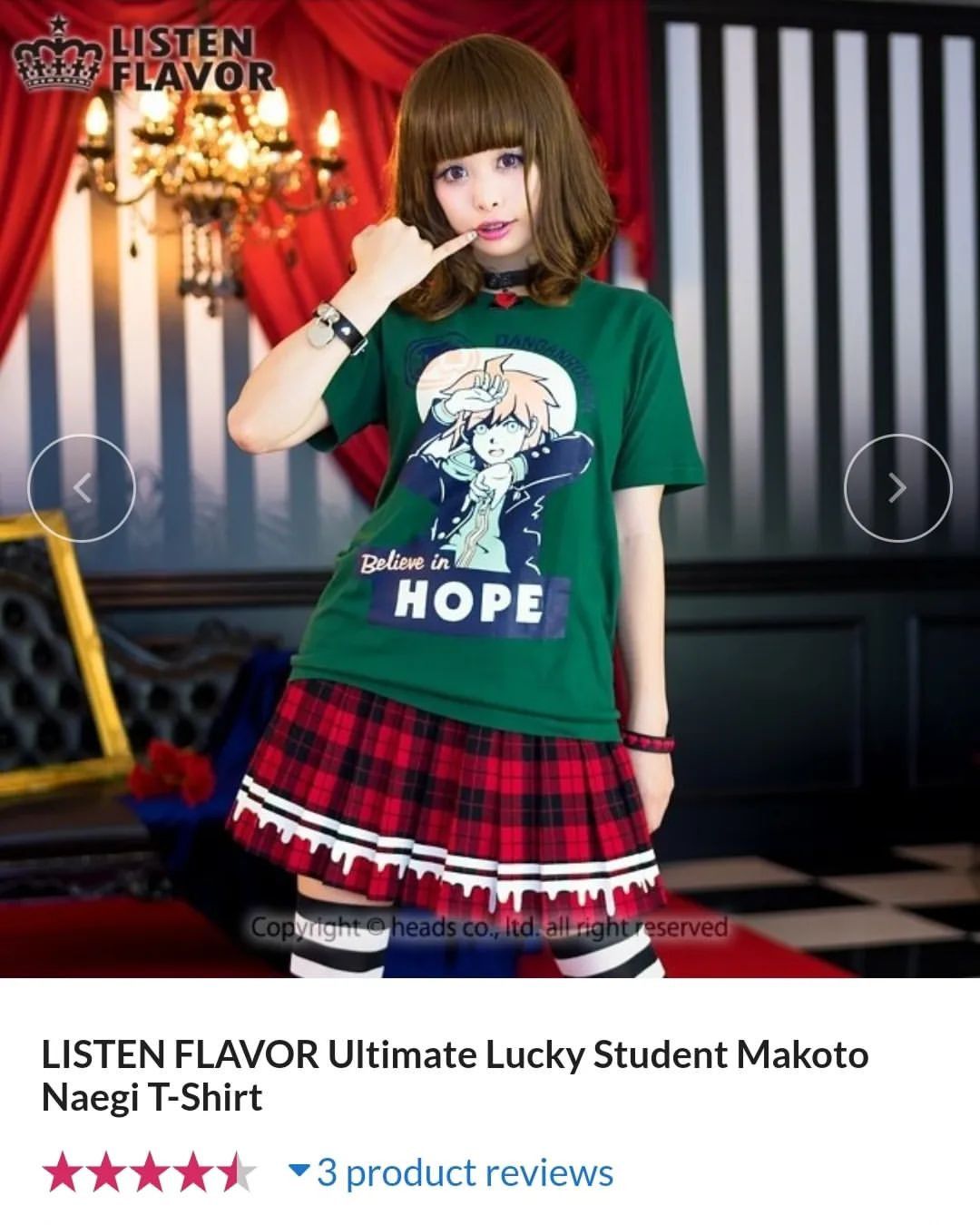 Anime × Japanese Brand Danganronpa Ultimate Makoto Naegi Anime Game Tees Size US M / EU 48-50 / 2 - 5 Thumbnail