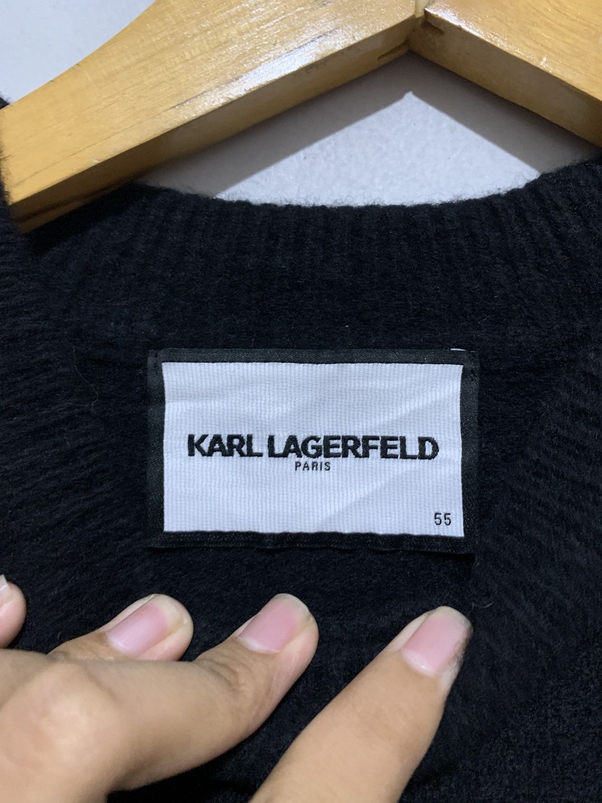 Karl Lagerfeld Black Sweater Crewneck Karl Lagerfeld Paris Hilton 55 Size US L / EU 52-54 / 3 - 3 Thumbnail