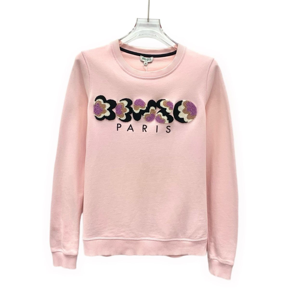 Kenzo Kenzo Pink Logo Letter Flocked Long Sleeve Sweatshirt K26WX Size XS / US 0-2 / IT 36-38 - 1 Thumbnail