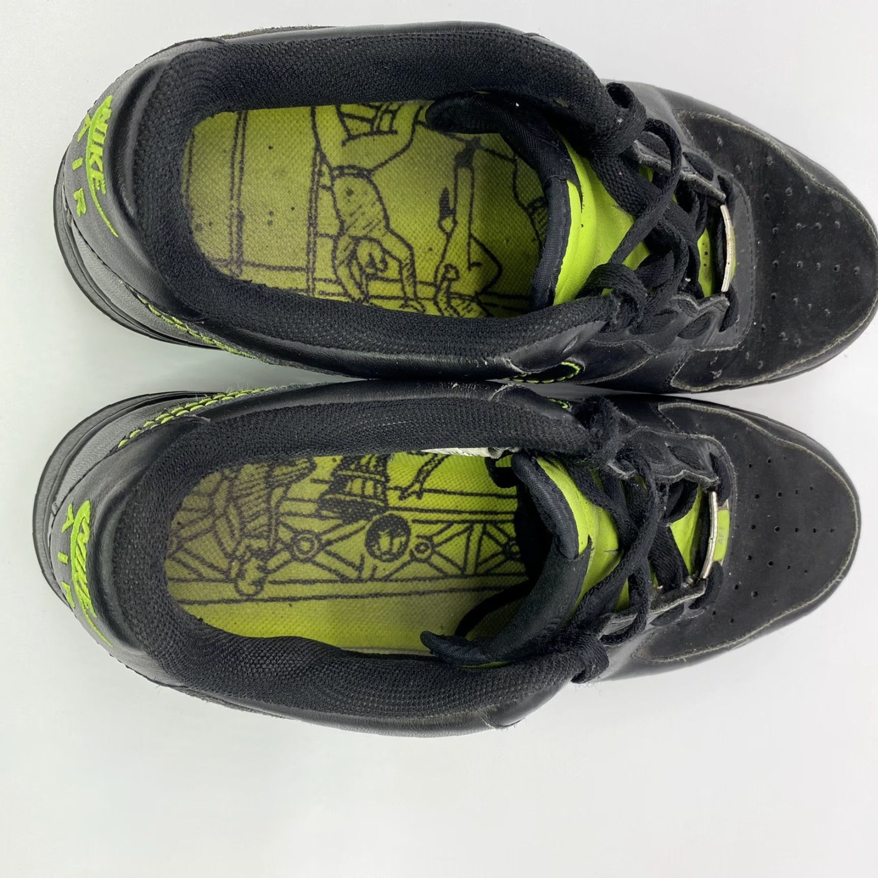 Nike VINTAGE Nike Air Force 1 '07 BLACK/BLACK-VOLT 315122-002 MENS OG AF1 RETRO '82 Shoes Size US 9 / EU 42 - 5 Thumbnail