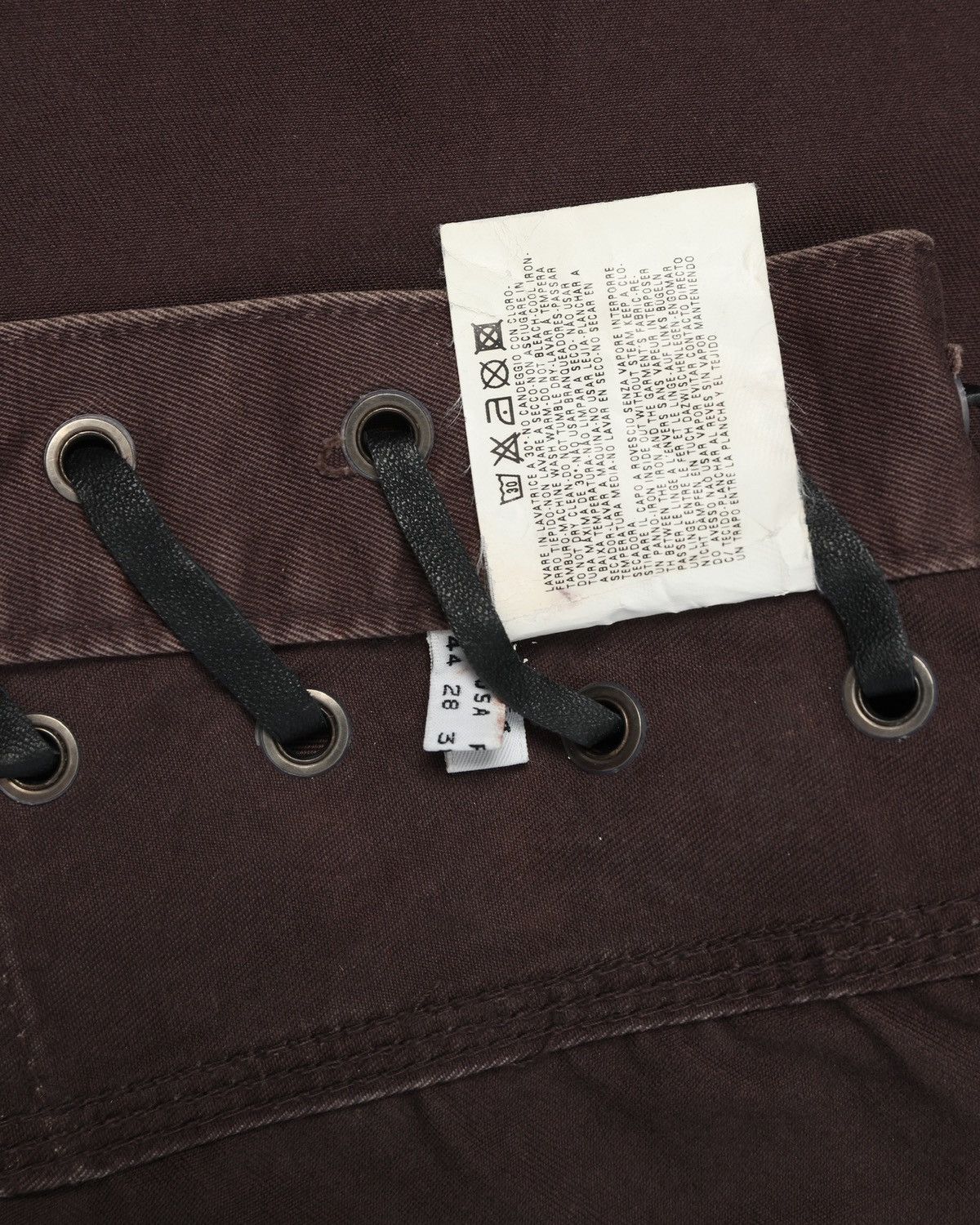 Emporio Armani Emporio Armani Lace-Up Waist Leather Trim Flare Pants Size US 28 / EU 44 - 7 Thumbnail