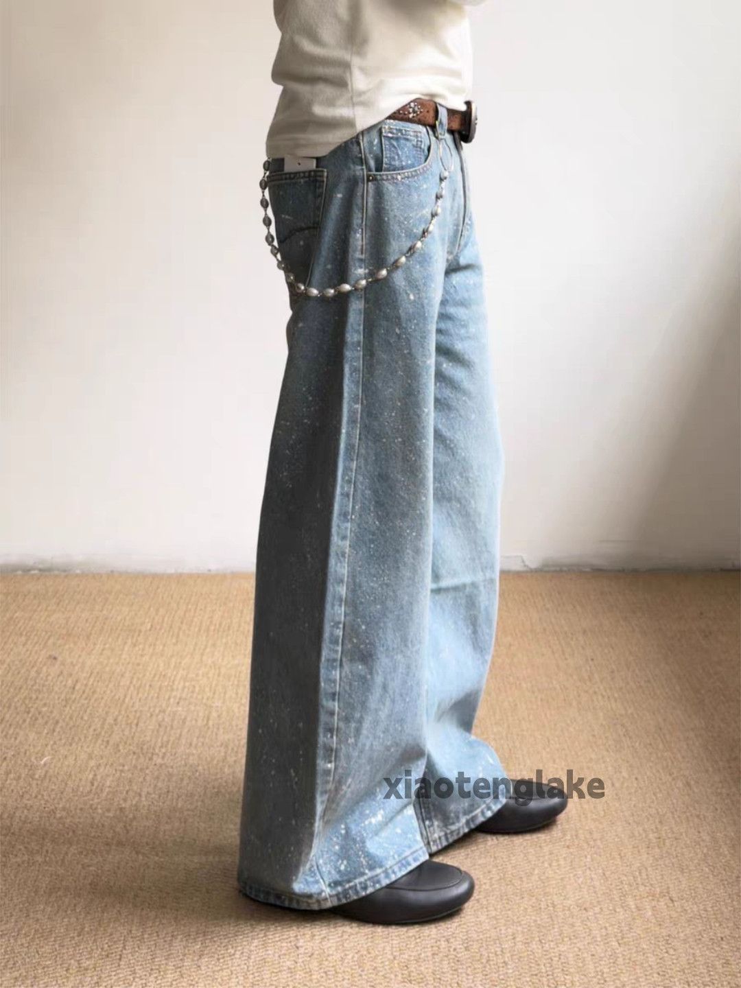 Jean zx vintage washed faded punk grunge paint flared jeans Size US 30 / EU 46 - 5 Thumbnail