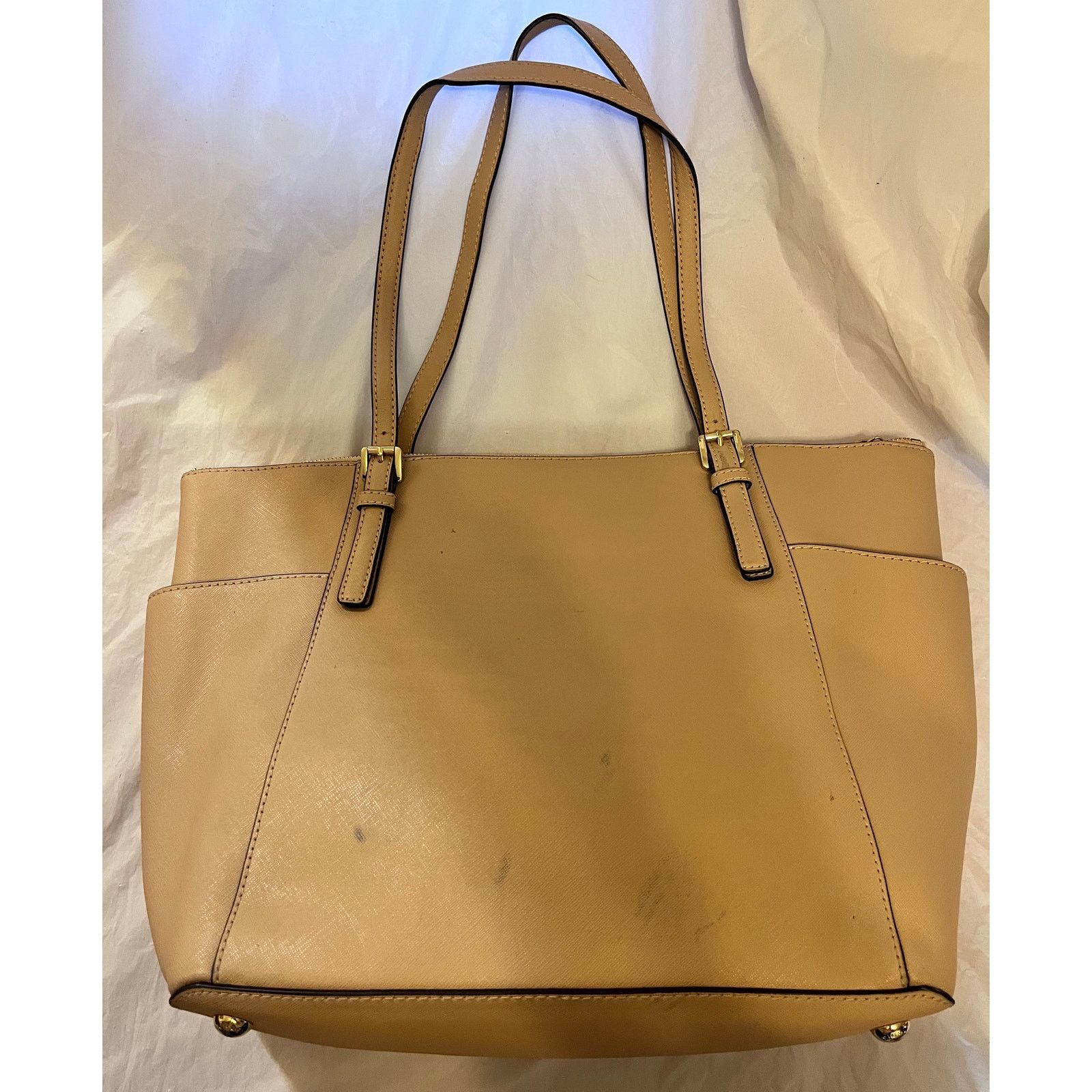 Michael Kors Michael Kors Jet Set Top Zip Tote Beige Large Shoulder Bag Size ONE SIZE - 13 Thumbnail