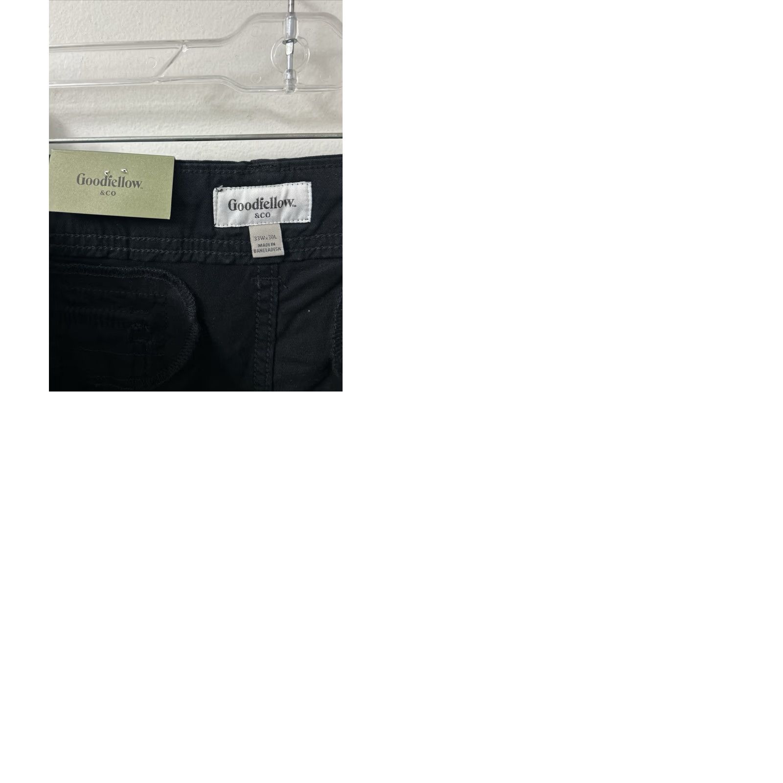 Vintage Goodfellow & Co Cargo Pants Mens 33x30 Black Relaxed Fit Tapered Leg YKK NWT Pants Size US 33 - 9 Thumbnail
