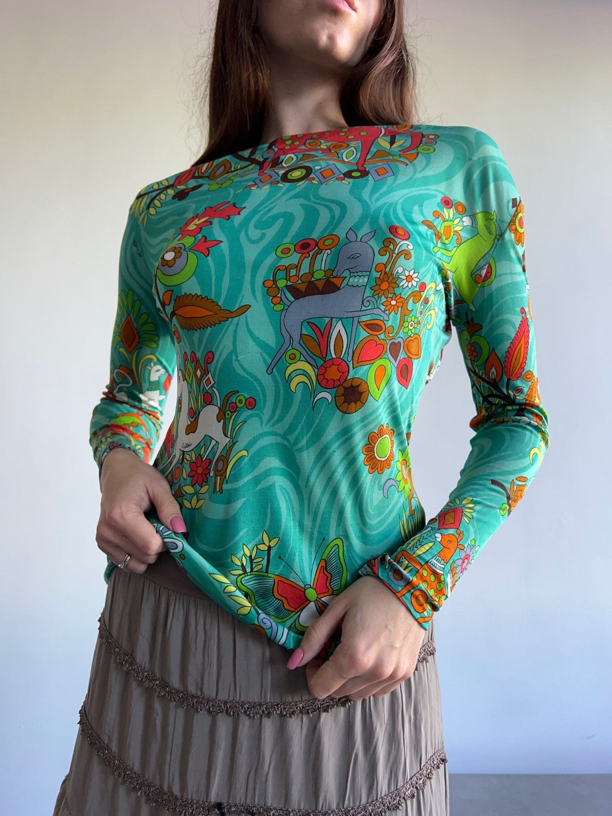 Vintage Vintage Silk Gorgeous Long sleeve top Salterio Archival Size XS / US 0-2 / IT 36-38 - 3 Thumbnail