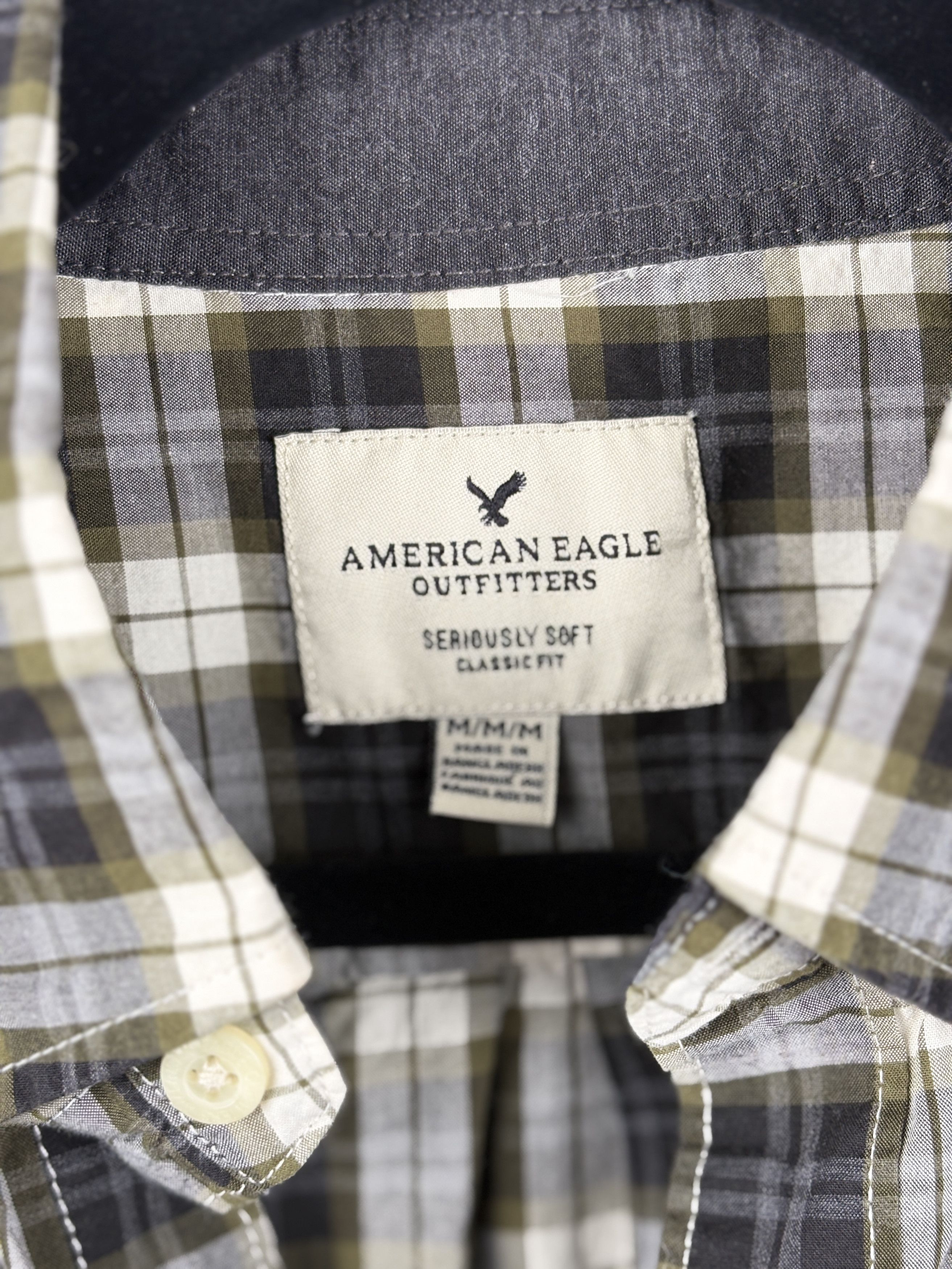 American Eagle Outfitters American Eagle Plaid Shirt Medium Brown Green Button Up Size US M / EU 48-50 / 2 - 4 Thumbnail