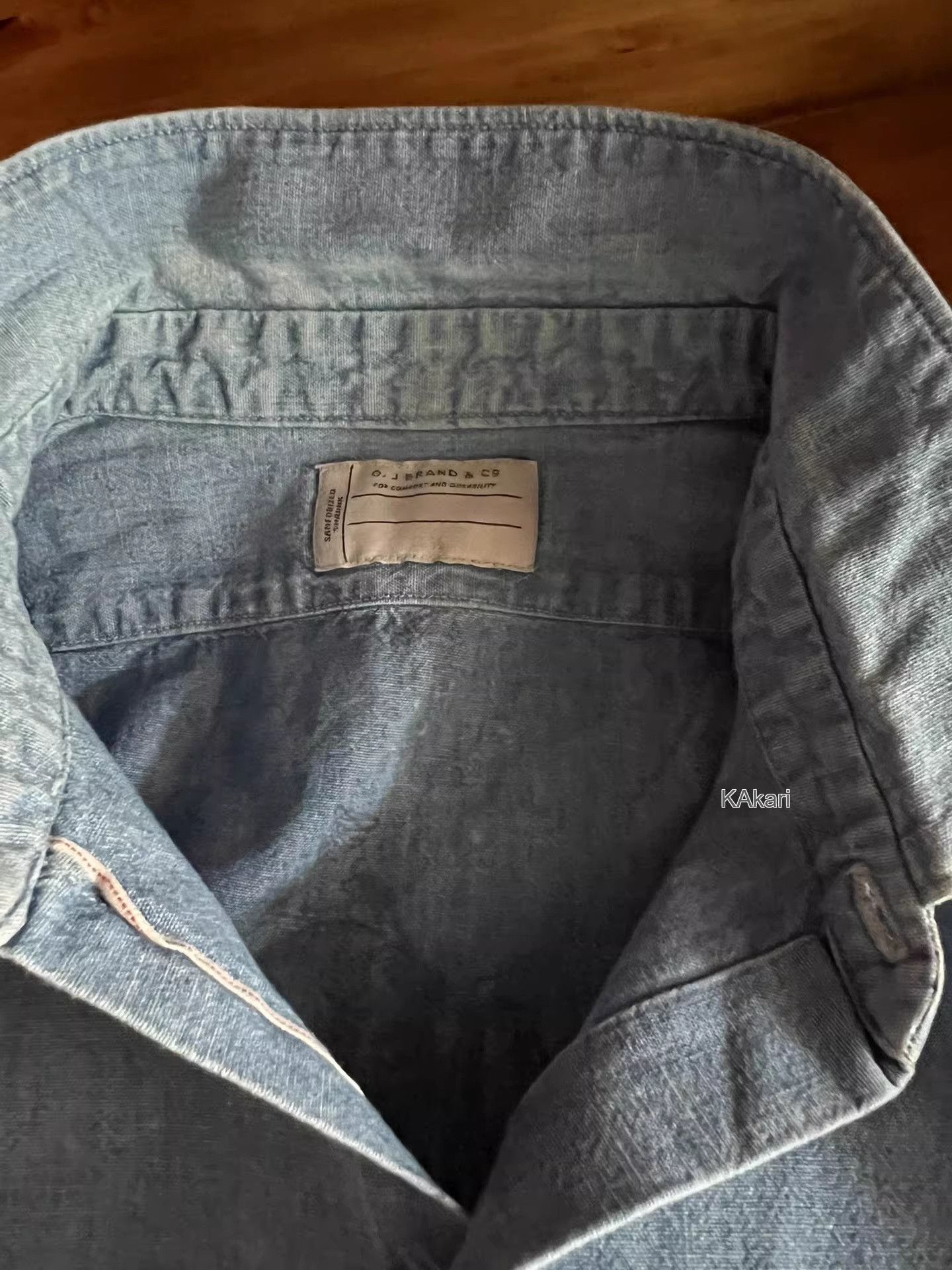 Old Joe Old Joe Denim Blue Washed Work Shirt Size US M / EU 48-50 / 2 - 7 Thumbnail