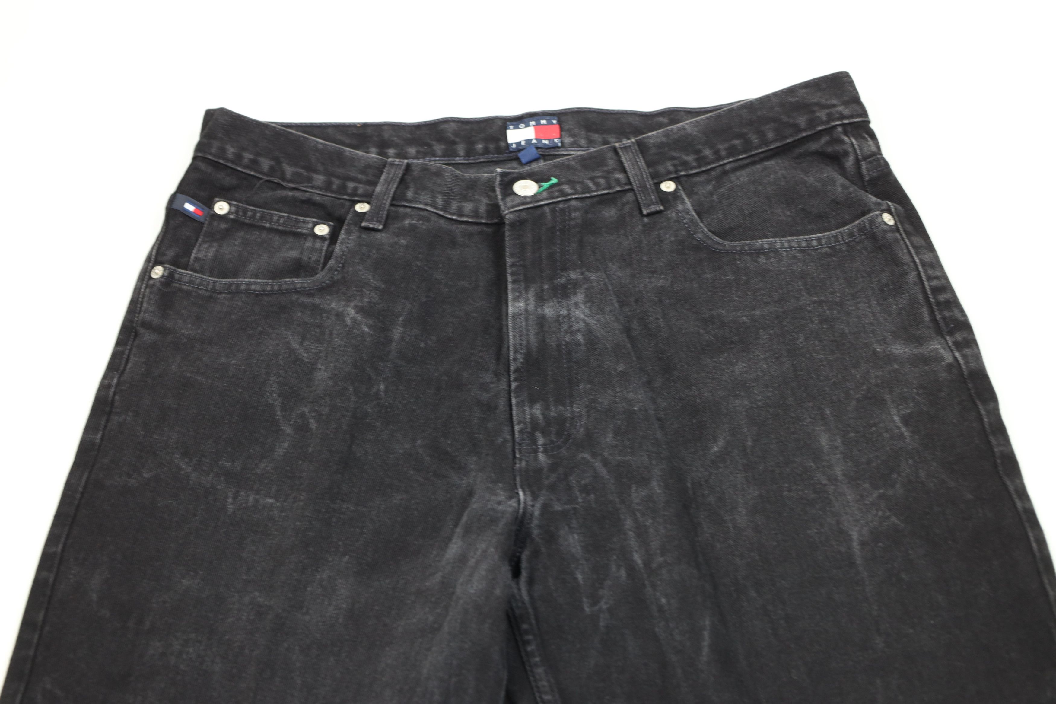 Tommy Hilfiger Vintage 90s Tommy Hilfiger Baggy Wide Leg Denim Jeans Black Size US 38 / EU 54 - 2 Thumbnail