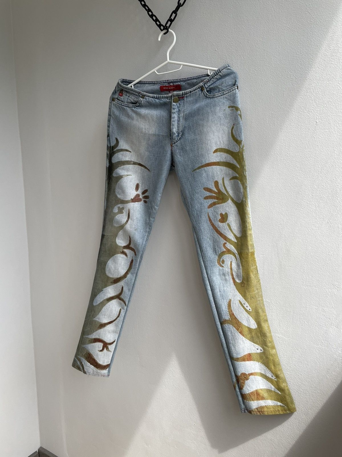 Miss Sixty Vintage Miss Sixty Rare Y2K Floral Print Skinny Denim Jeans Size 28" / US 6 / IT 42 - 2 Thumbnail