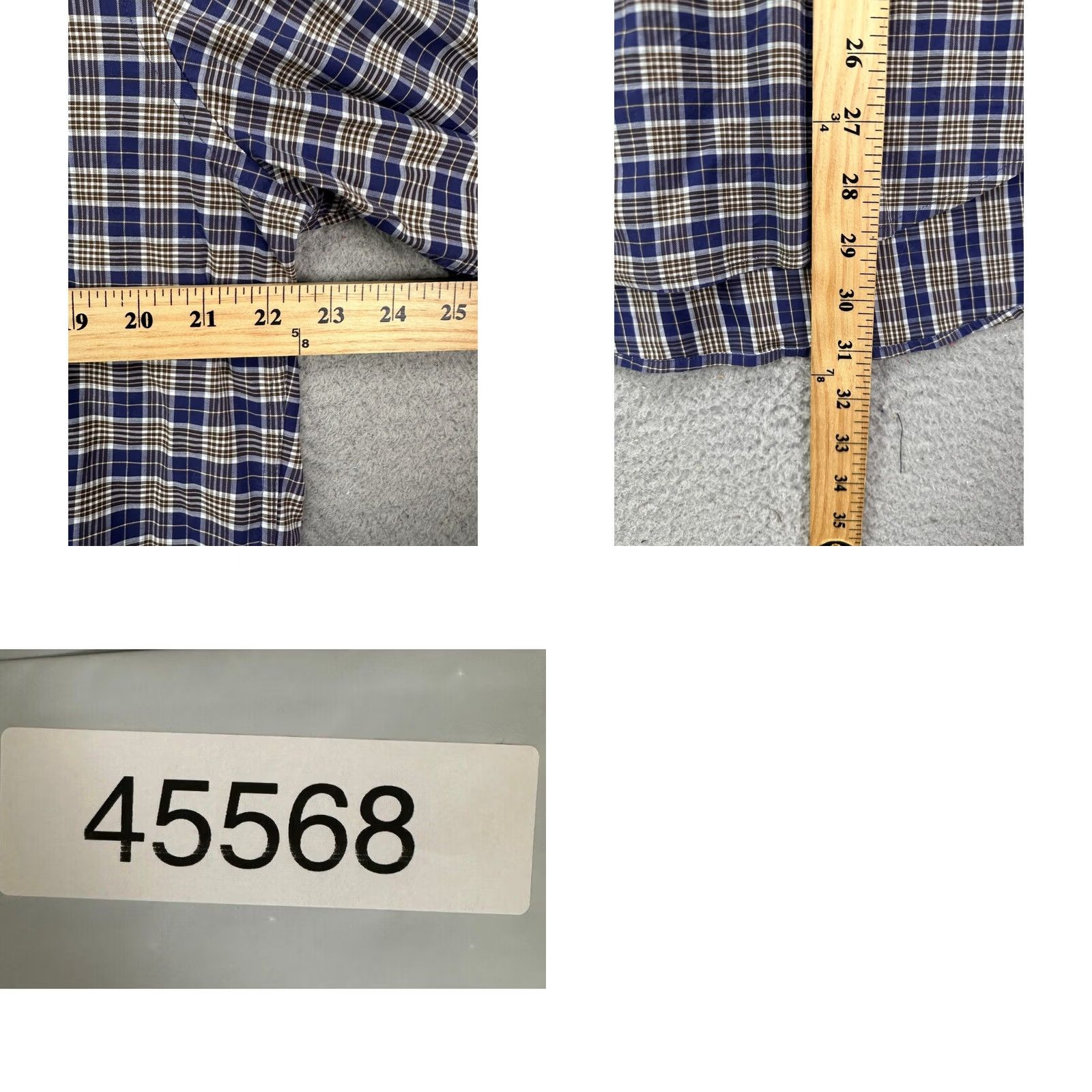 Peter Millar Peter Millar Shirt Mens Large Plaid Button-Down Short Sleeve Navy Brown Casual Size US L / EU 52-54 / 3 - 8 Thumbnail