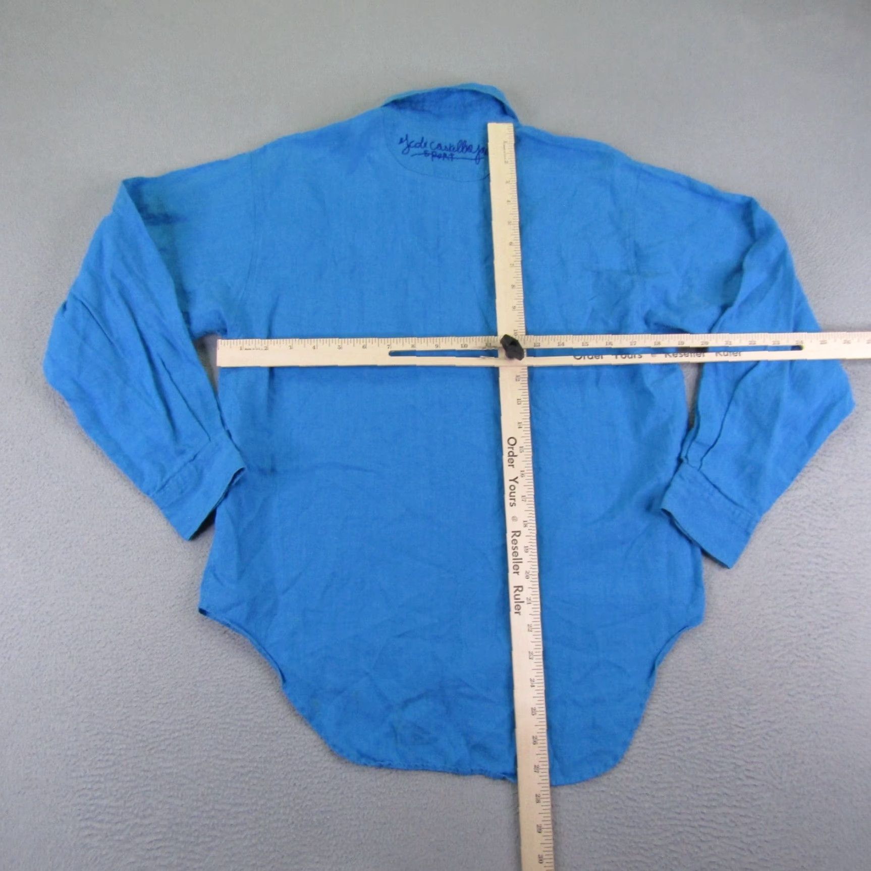 Vintage VINTAGE Castelbajac Sport Shirt Mens Small Blue Linen Taj Mahal Club Shirt Size US S / EU 44-46 / 1 - 6 Thumbnail