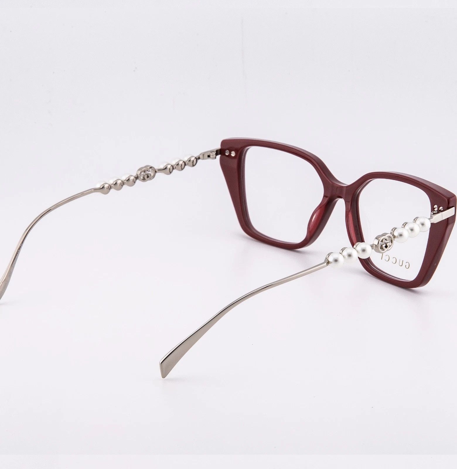 Gucci GUCCI GG1969O 1969 Silver Burgundy Pearl Metal 004 Size ONE SIZE - 3 Thumbnail
