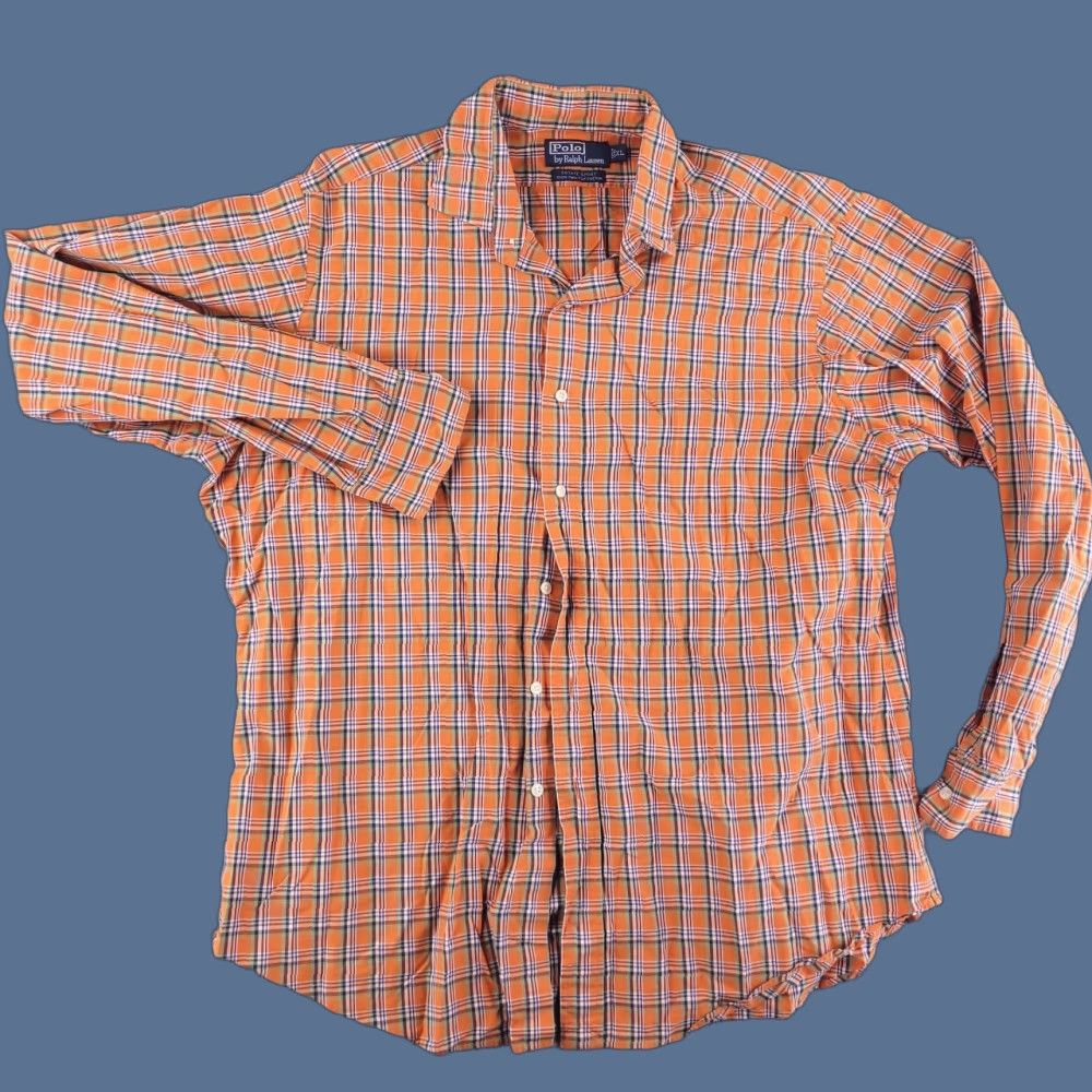 Polo Ralph Lauren Polo Ralph Lauren Shirt Mens XL Orange Long Sleeve Button-Up Casual Size US XL / EU 56 / 4 - 1 Thumbnail