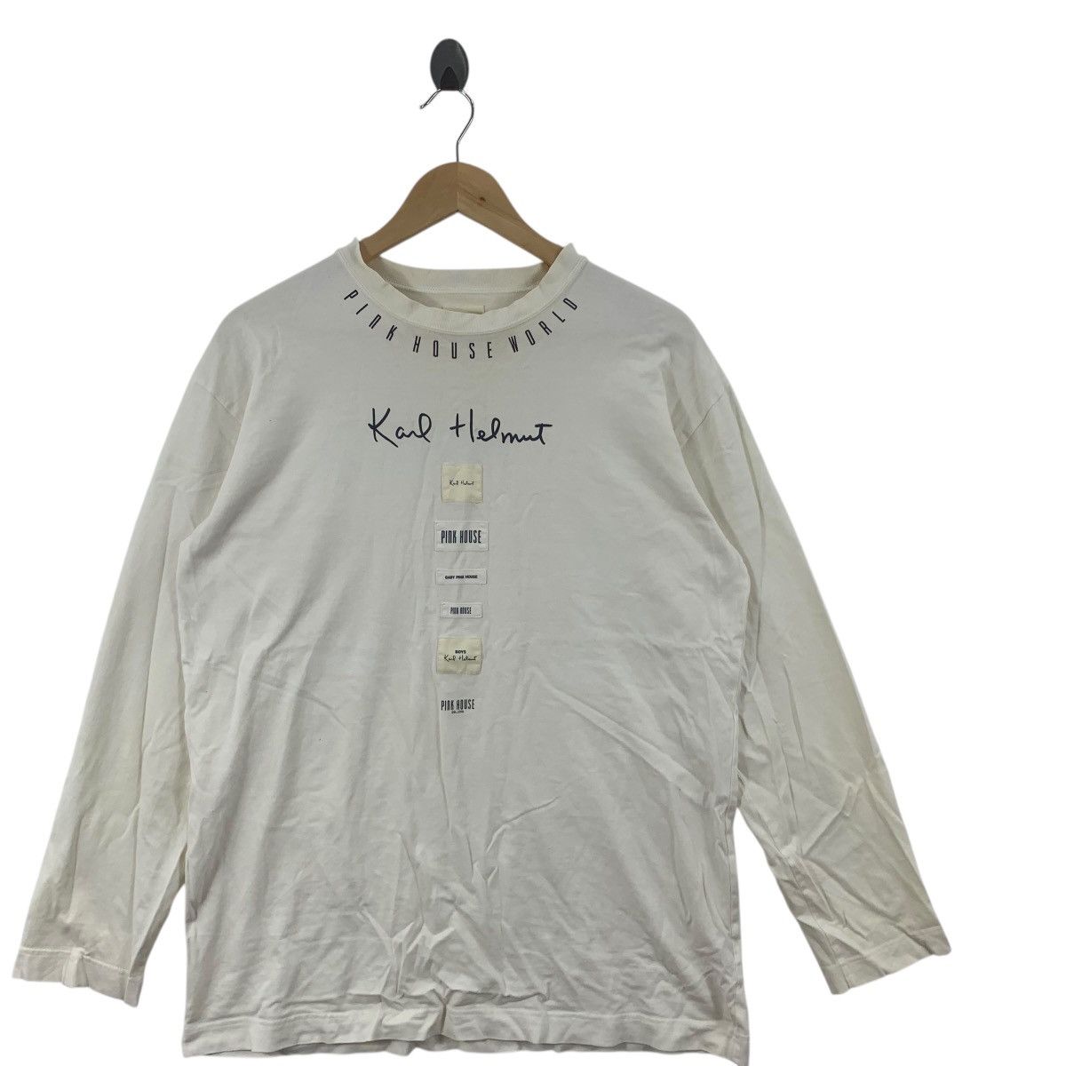 Karl Helmut Vintage 90s KARL HELMUT JAPAN Pink House Collection Tee Size M / US 6-8 / IT 42-44 - 4 Thumbnail