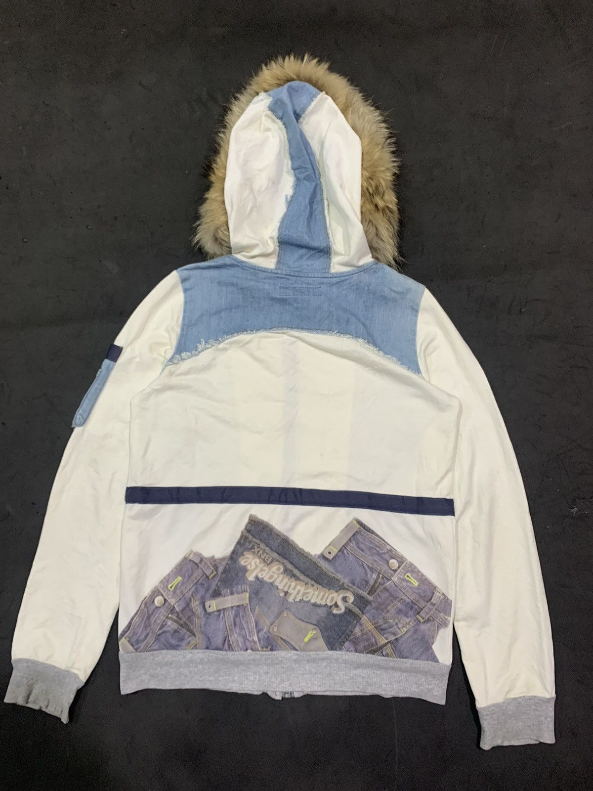 Japanese Brand × Vintage Fur hoodie BNX printed denim style Ifsixwasnine lgb Size US M / EU 48-50 / 2 - 5 Thumbnail