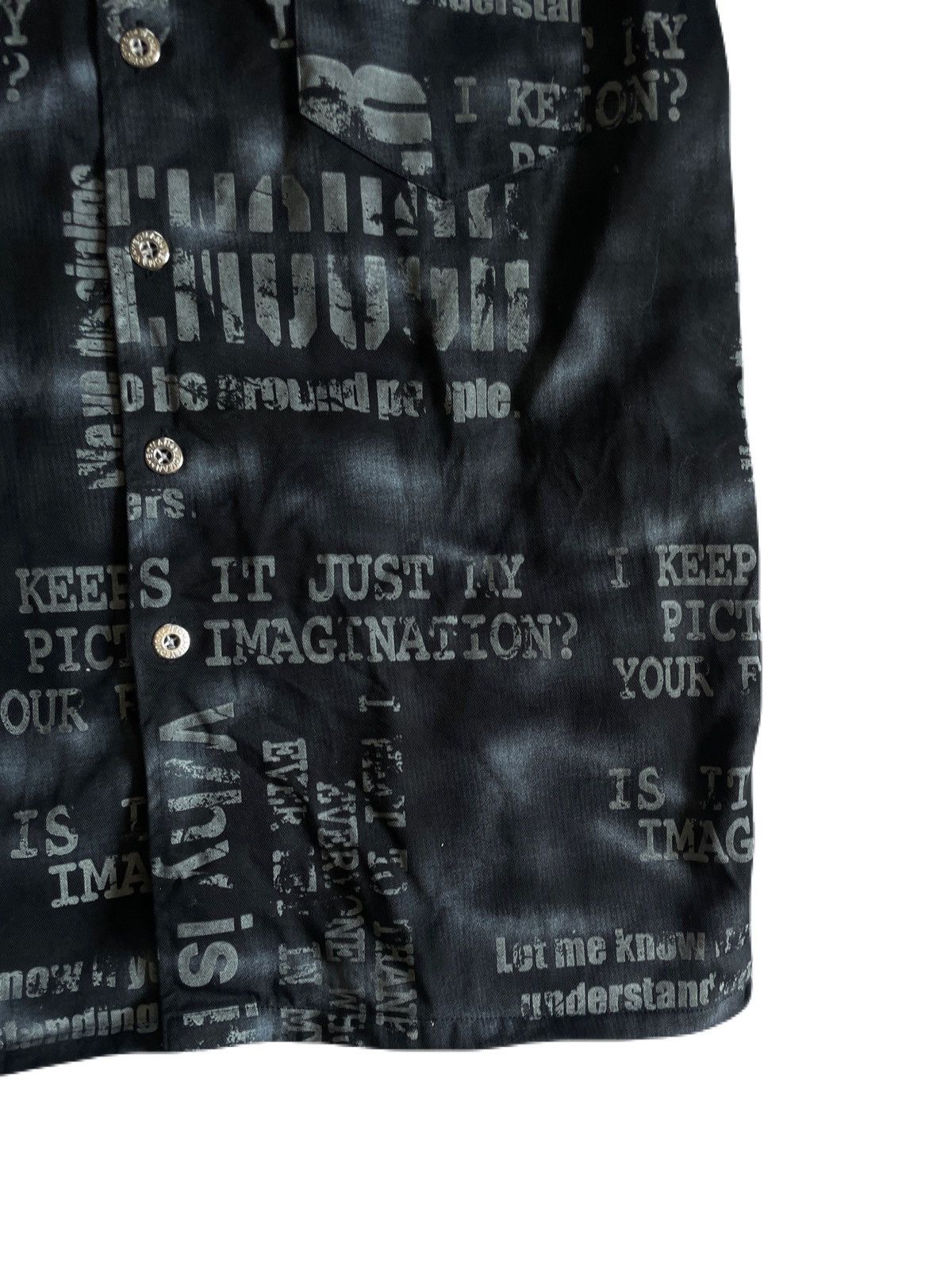 If Six Was Nine 2000s Japanese archive Vkei All-Over Poem Shirts Gyaruo Y2K Size US M / EU 48-50 / 2 - 6 Thumbnail