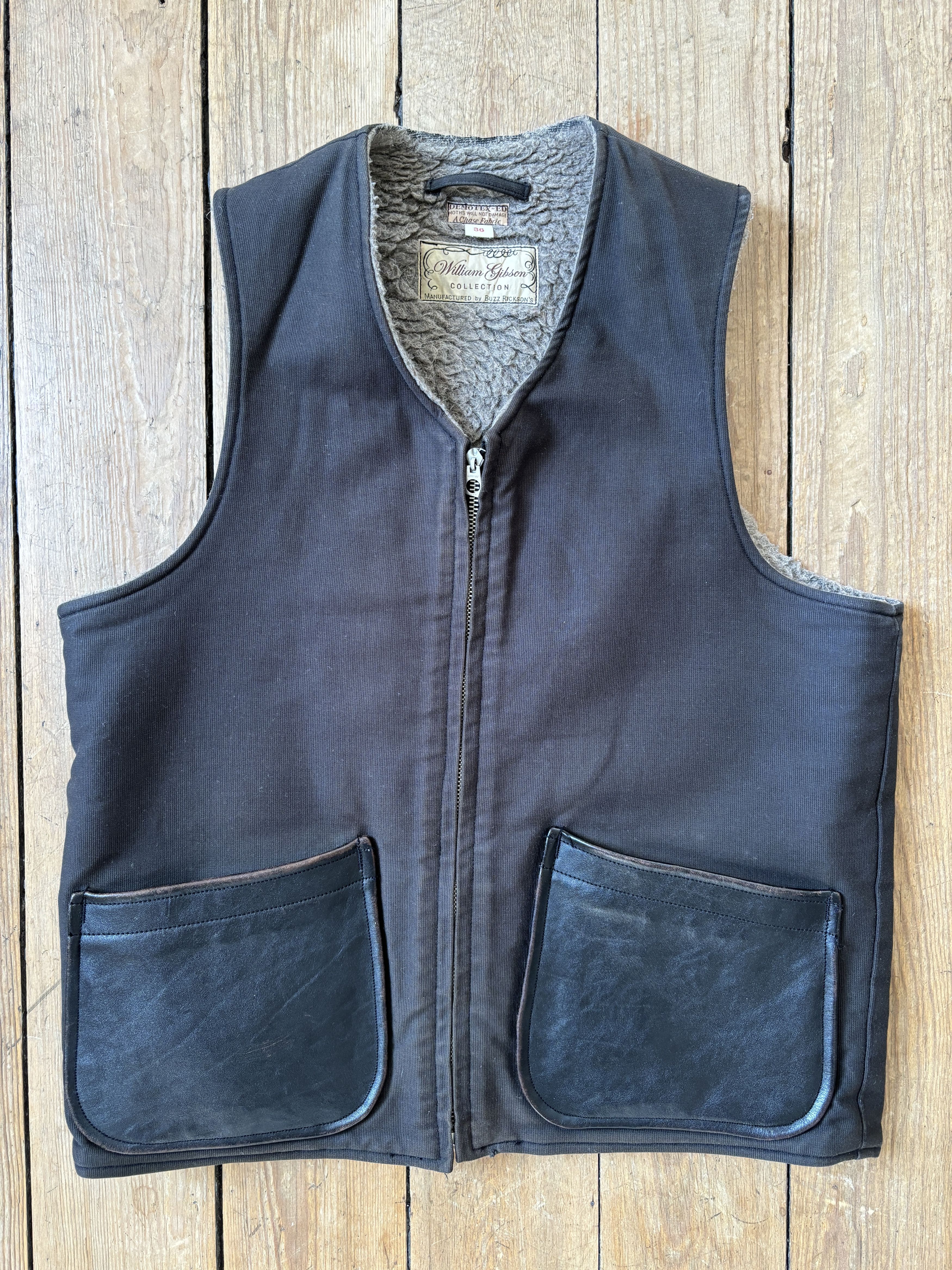 image of Buzz Ricksons Buzz Rickson's William Gibson Vest in Black, Men's (Size Small)