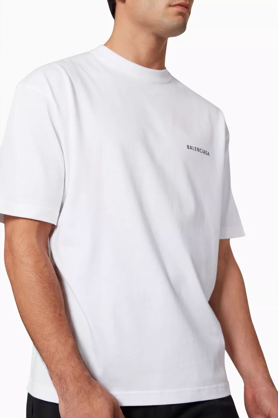 Balenciaga o1y0626 Logo T-Shirt in White Size US XXS / EU 40 - 2 Thumbnail