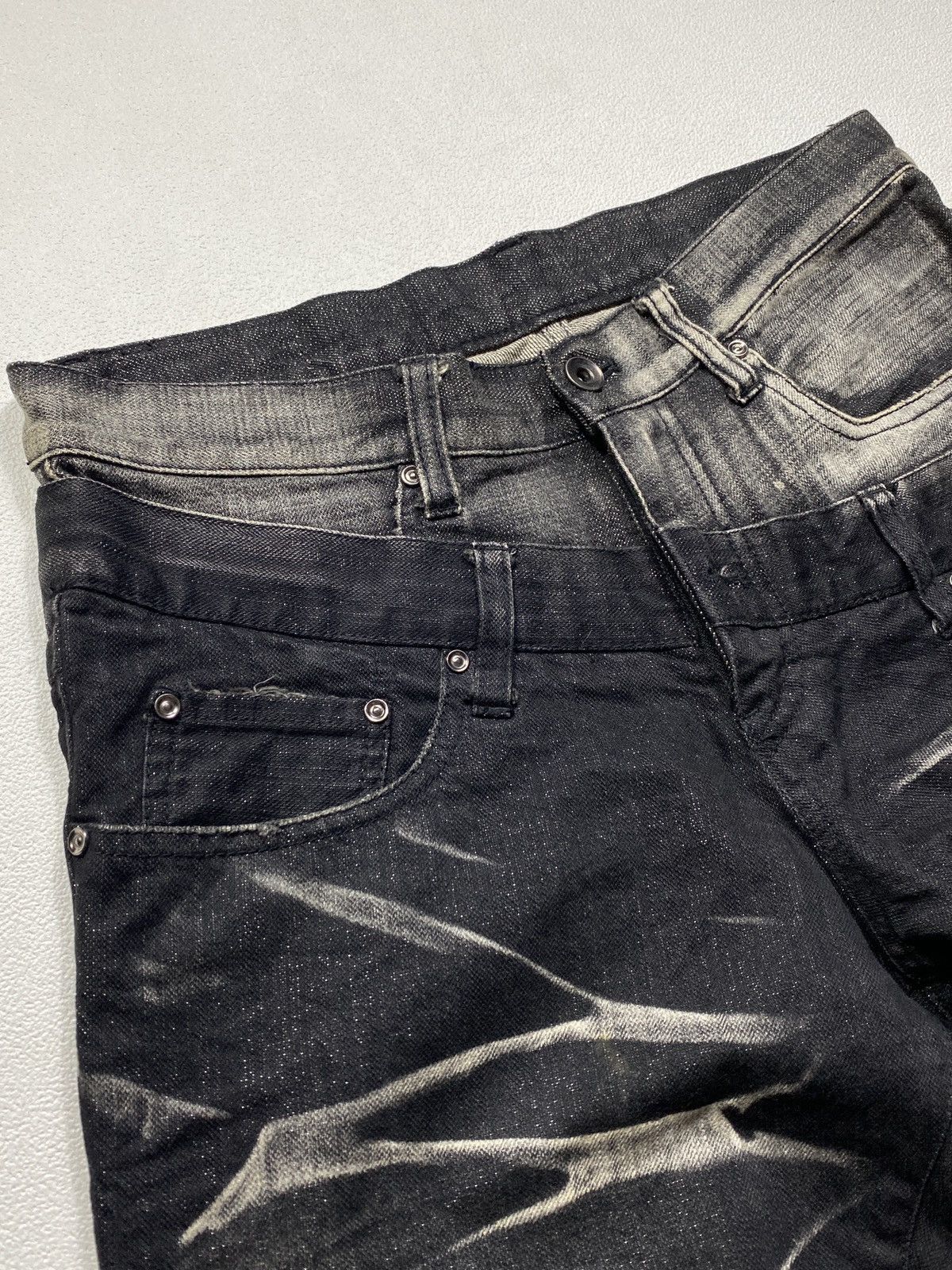 5351 POUR LES HOMMES Abahouse 5351 Pour Les Hommes Asymmetric Double Waist Jeans Size US 31 - 3 Thumbnail