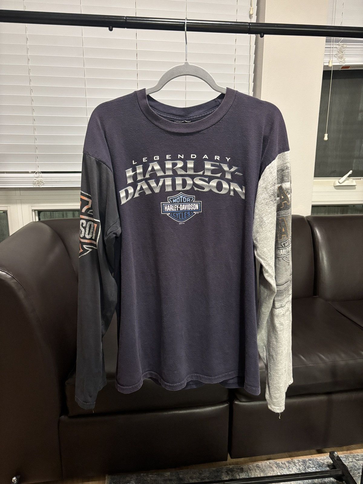Harley Davidson Harley custom upcycled longsleeve with hits all around Size US XL / EU 56 / 4 - 1 Thumbnail