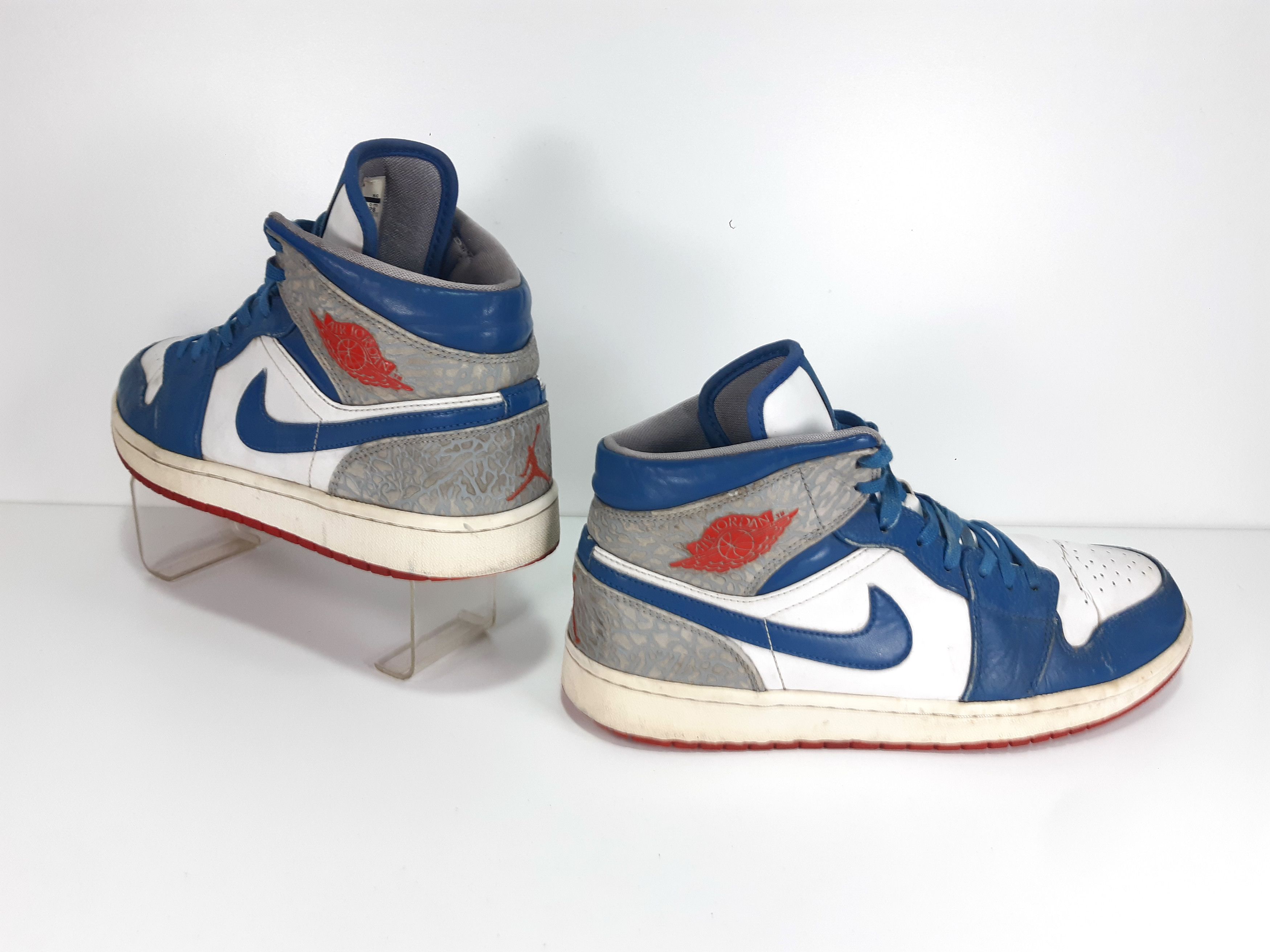 Nike NIKE Air Jordan 1 Mid True Blue 554724-107 size us10/eu44 Size US 10 / EU 43 - 3 Thumbnail
