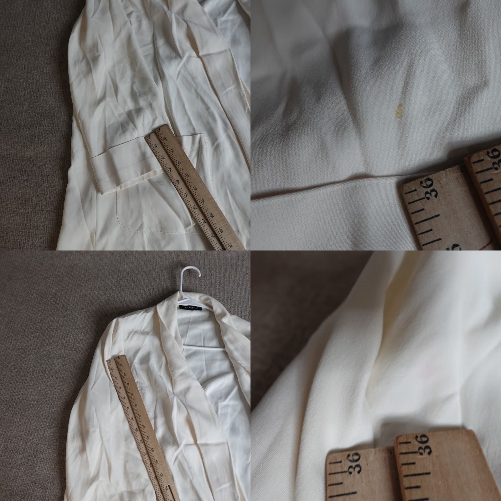Vintage Academia Womens Jacket M Ivory Solid Casual Pockets Fall Spring Summer Womens Size M / US 6-8 / IT 42-44 - 9 Thumbnail