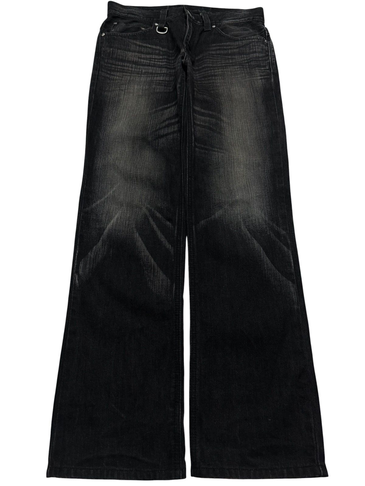 VINTAGE EDWIN XVS INSANE WHISKER MUDWASH DARK JEANS