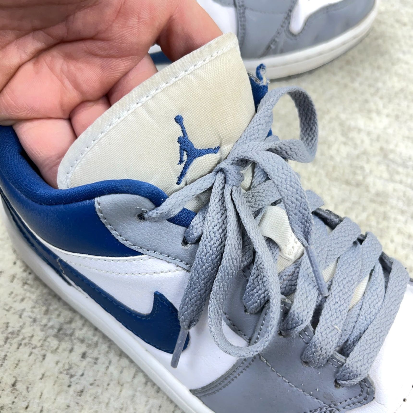 Jordan Brand Nike Air Jordan 1 Low Women’s Sneakers Size 10.5 Blue Gray Retro Casual Athletic Size US 8 / IT 38 - 5 Thumbnail
