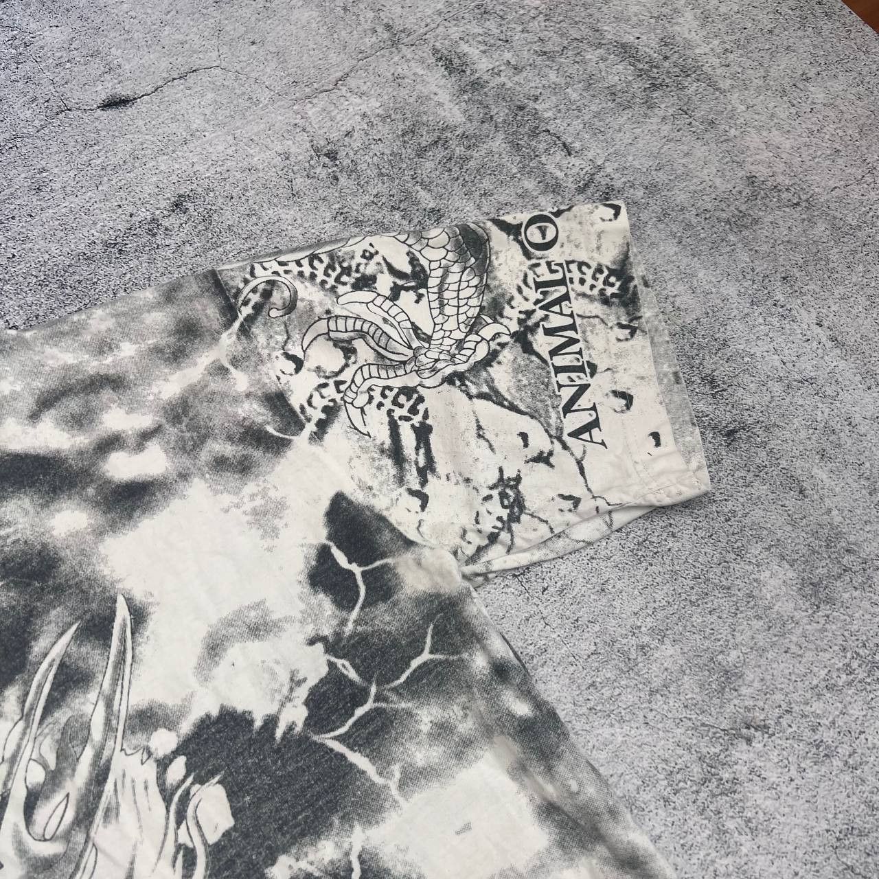 Japanese Brand × Vintage Vintage 90s Japanese Dragon White All Over Print Shirt Mens Size US XL / EU 56 / 4 - 4 Thumbnail